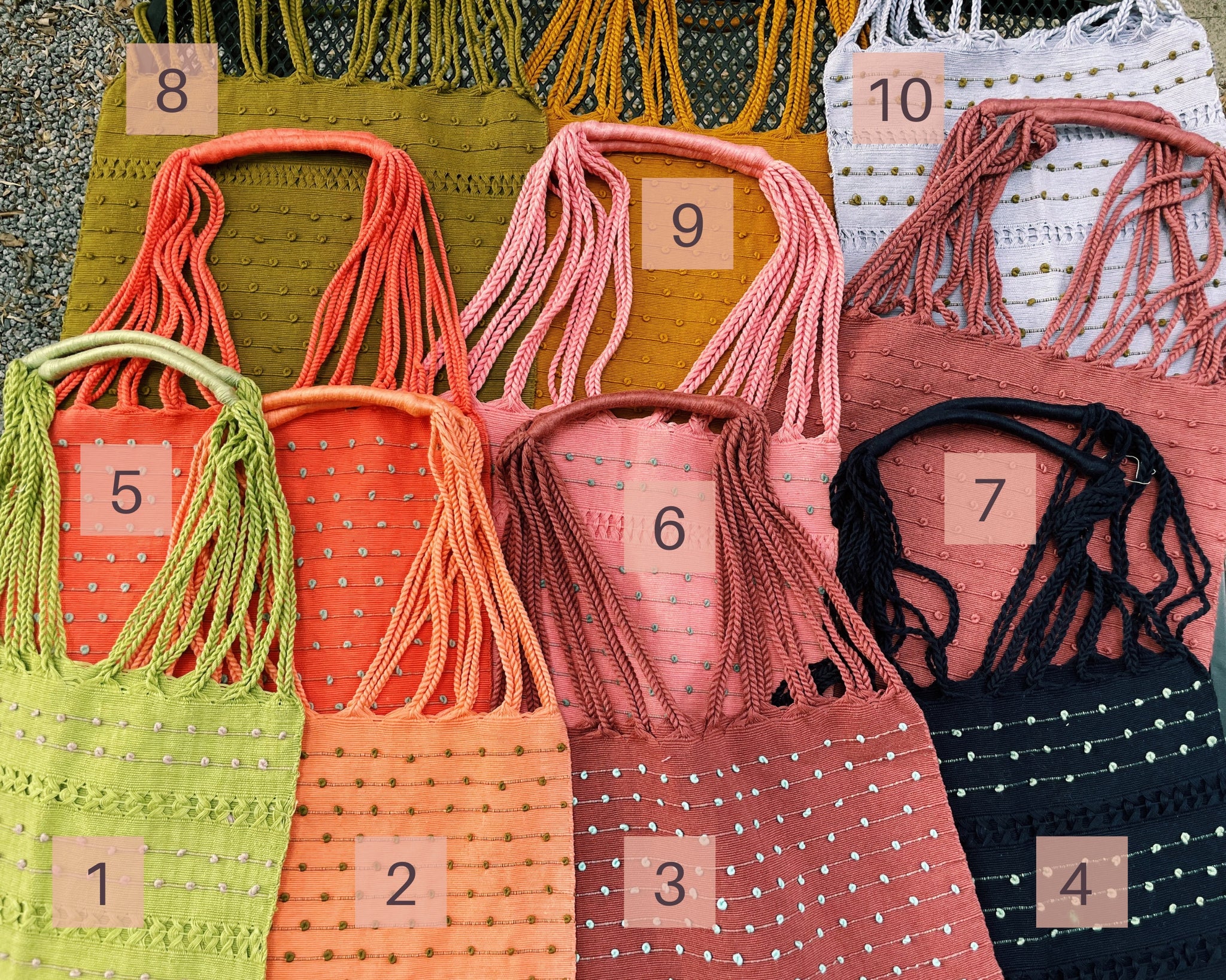 Small Dots Mexican Cotton Loom Market Bag 11 x 10 in Pura Vida