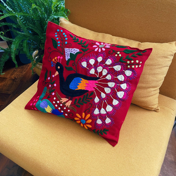 Embroidered Animal Mexican Pillow Case
