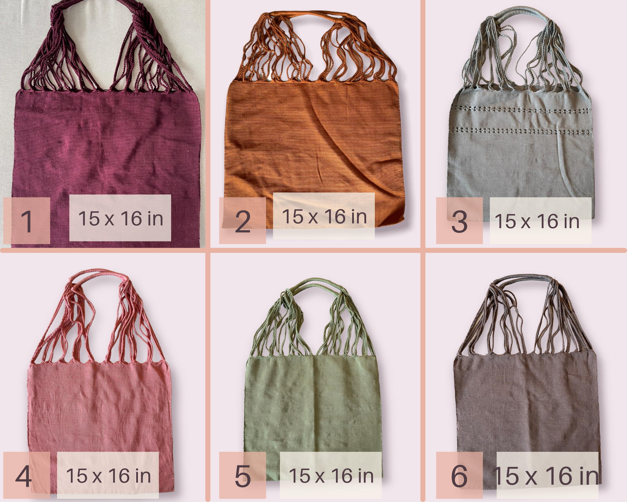 Mexican Cotton Loom Market Bag 16 x 14 in Pura Vida