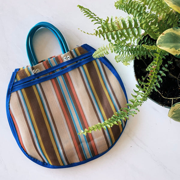 Medium Circular Mexican Plastic Tote Purse 13 x 12 in Pura Vida