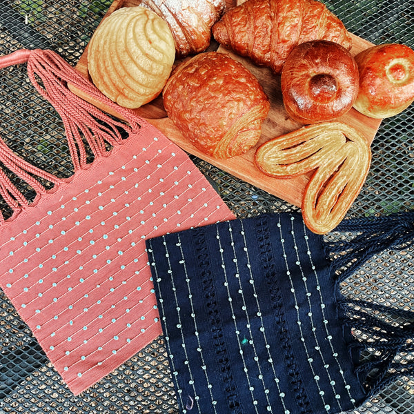 Small Dots Mexican Cotton Loom Market Bag 11 x 10 in Pura Vida