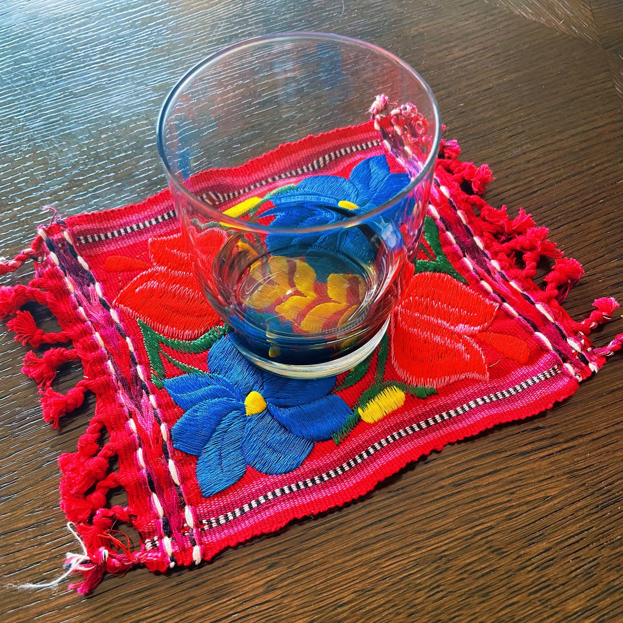 Mexican Embroidered Flowers Coasters Pura Vida