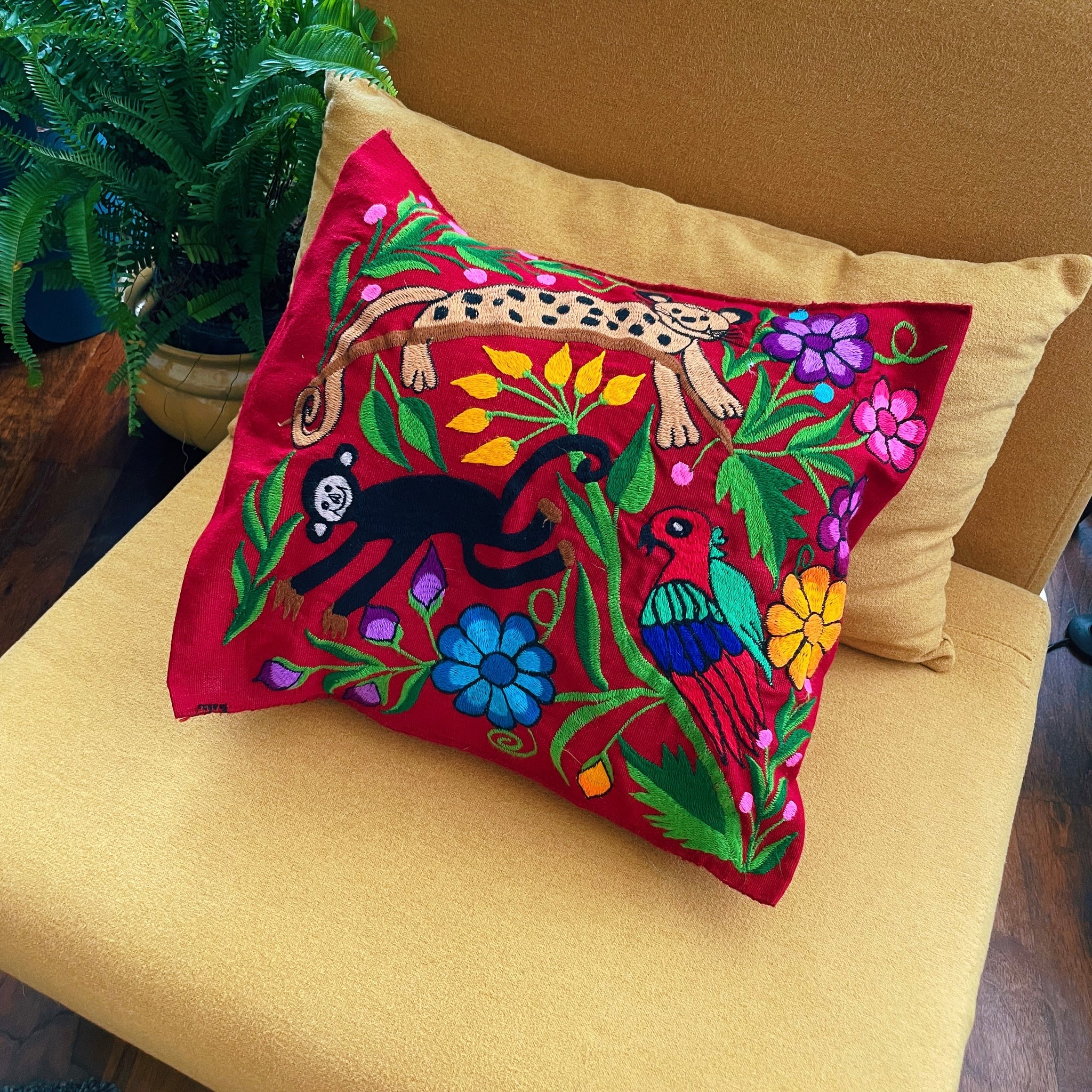 Embroidered Animal Mexican Pillow Case Pura Vida