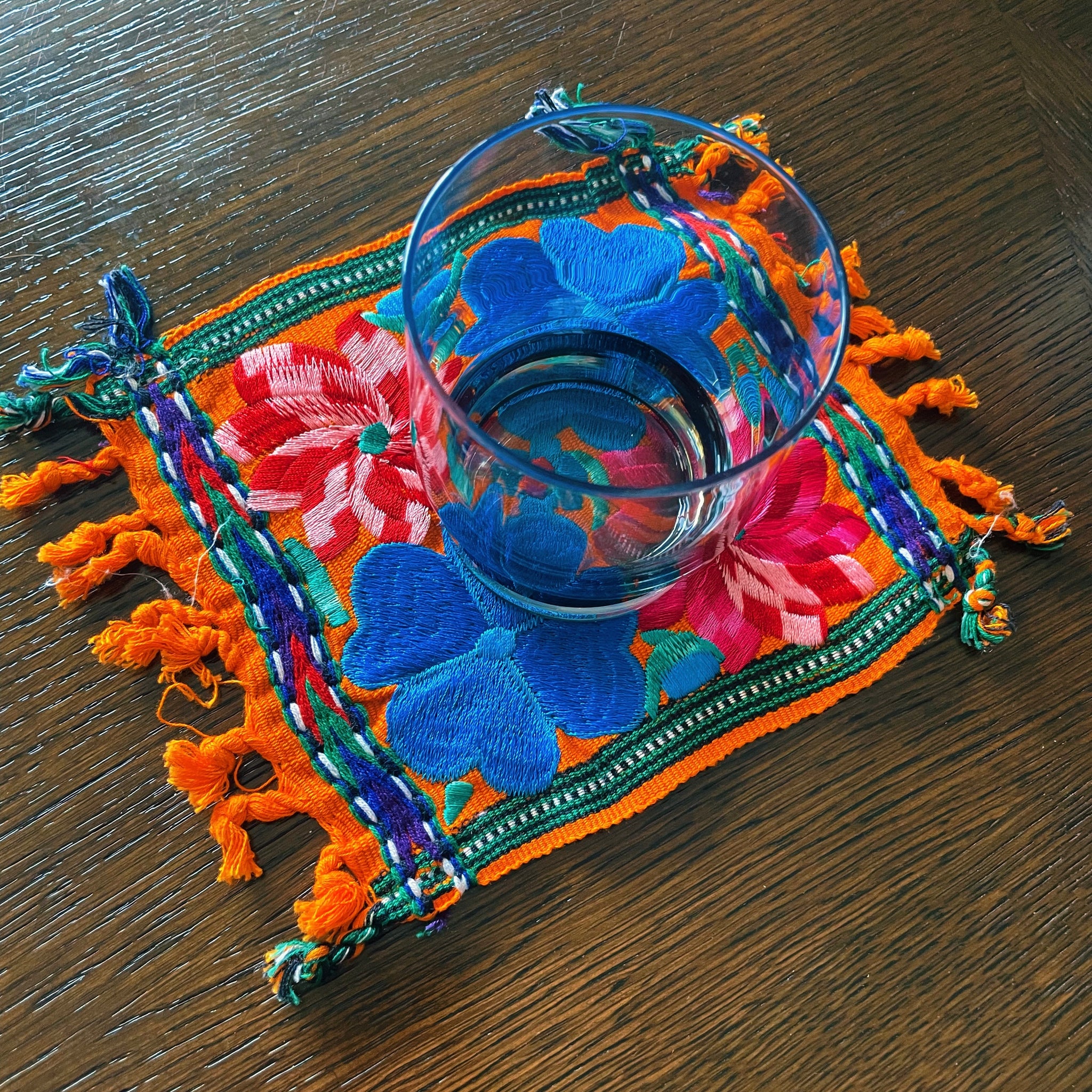 Mexican Embroidered Flowers Coasters Pura Vida