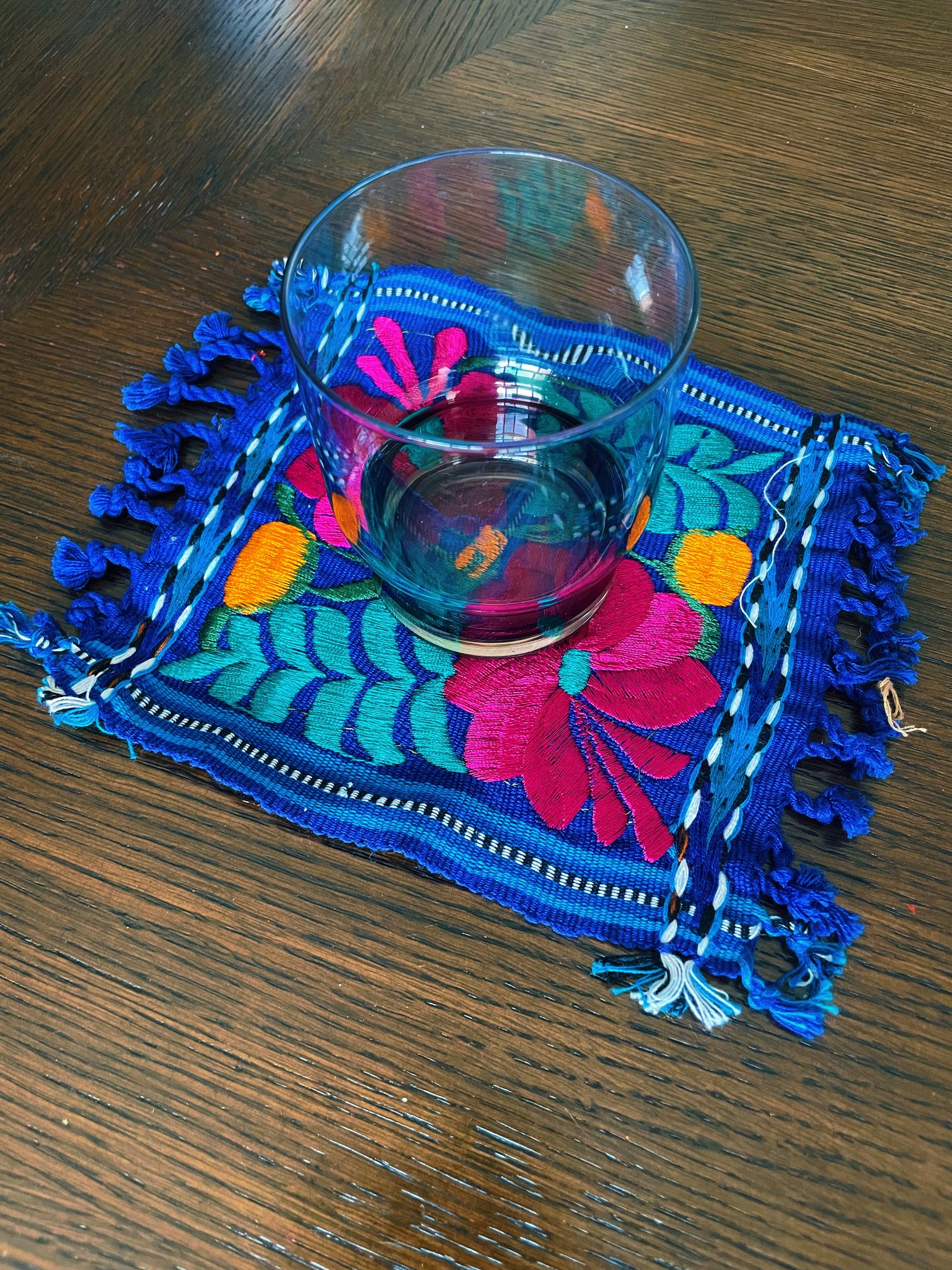Mexican Embroidered Flowers Coasters Pura Vida