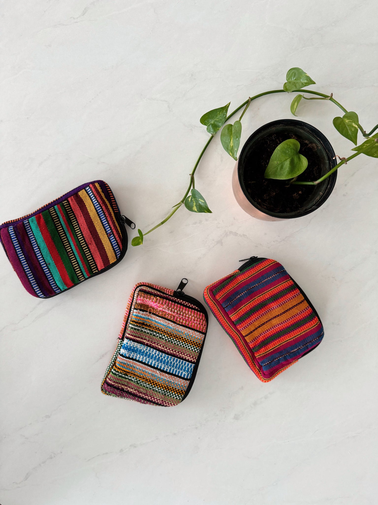 Small Mexican Embroidered Flowers Cosmetic Bag