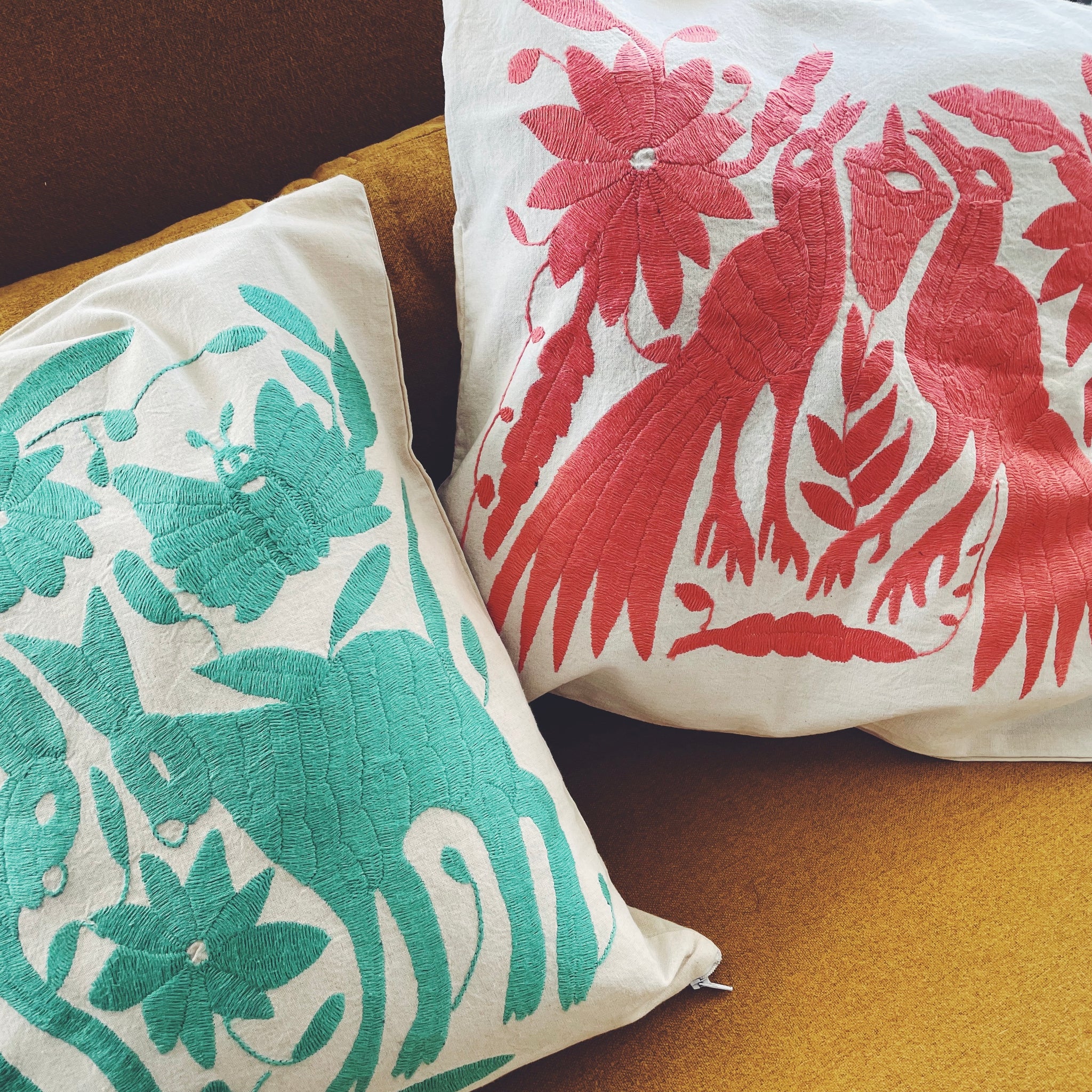 Embroidered Mexican Tenango Pillow Case Pura Vida