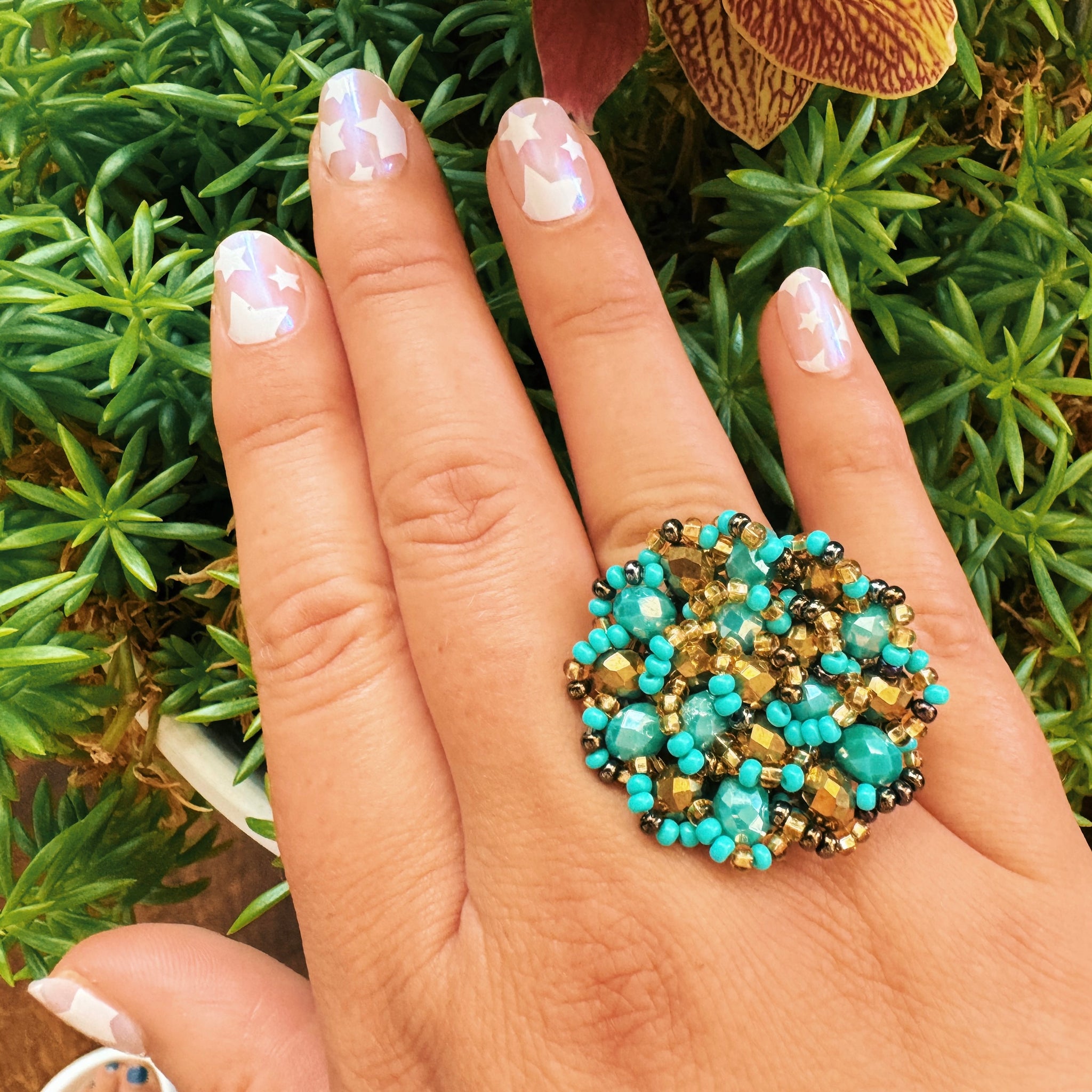 Mexican Huichol Beaded Ring