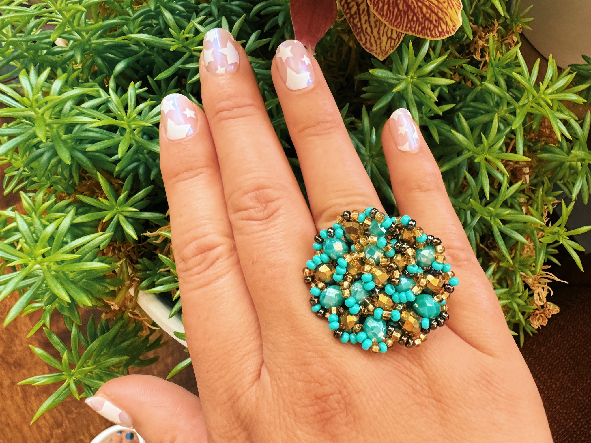 Mexican Huichol Beaded Ring