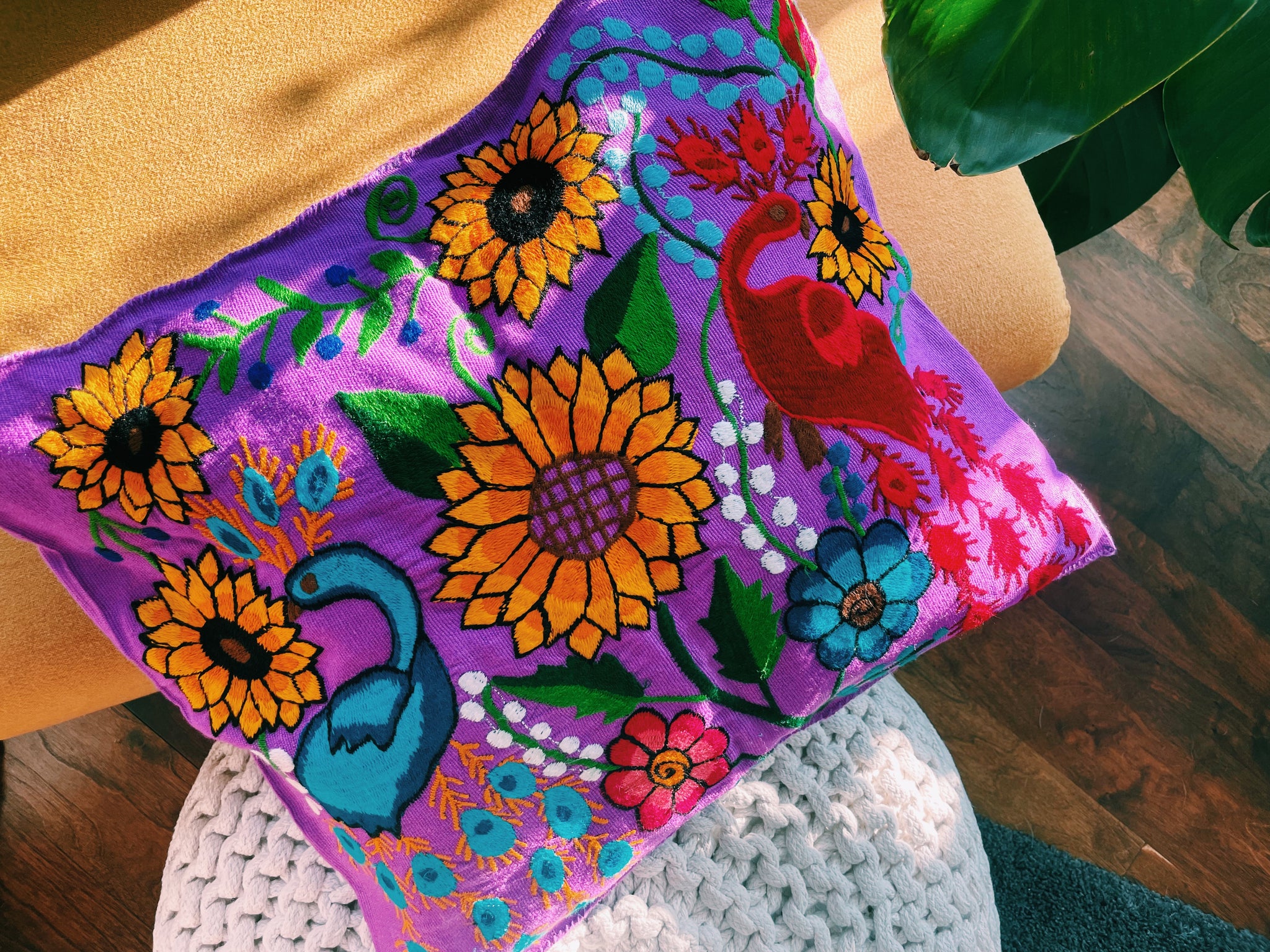 Embroidered Animal Mexican Pillow Case Pura Vida