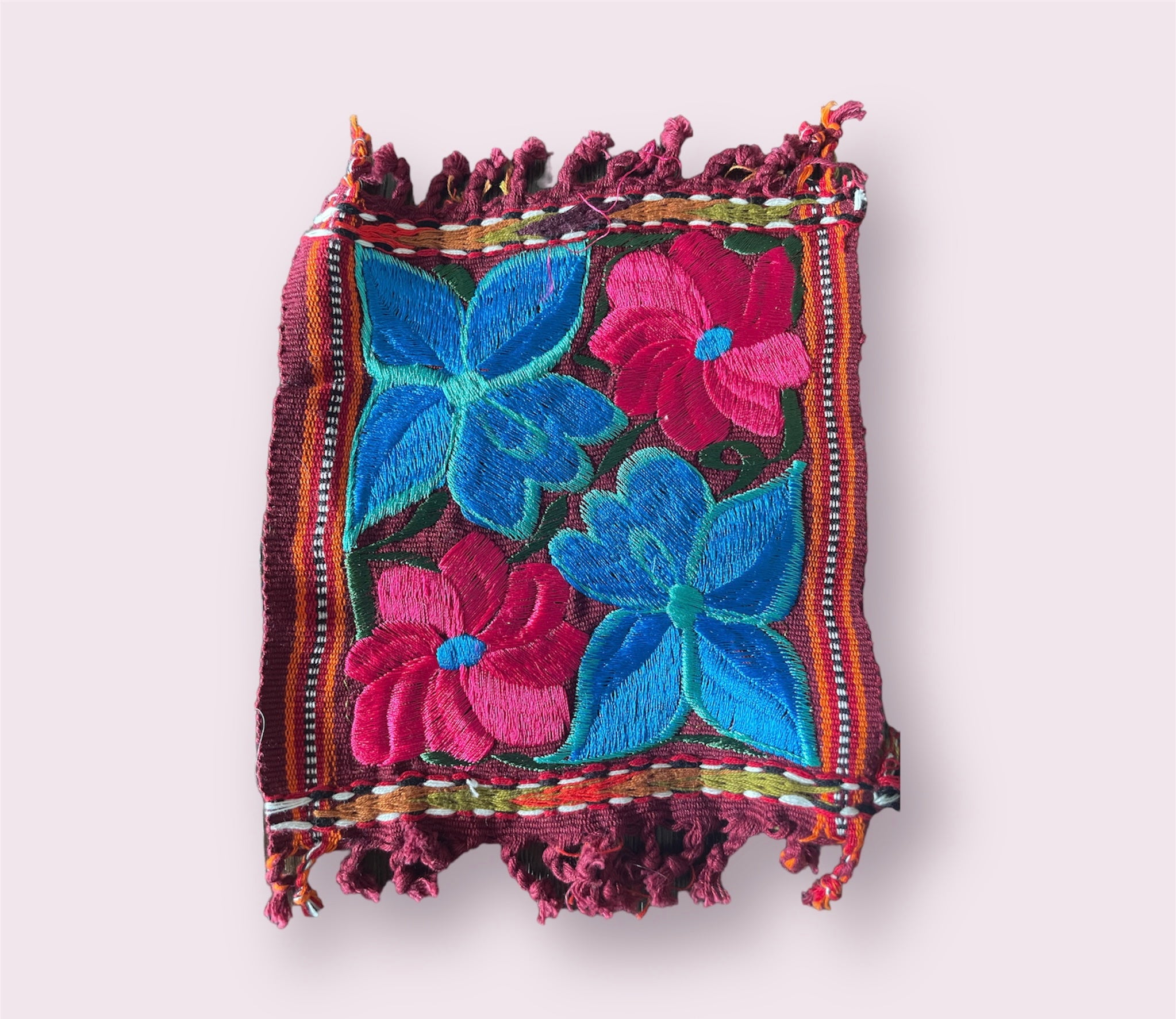Mexican Embroidered Flowers Coasters Pura Vida