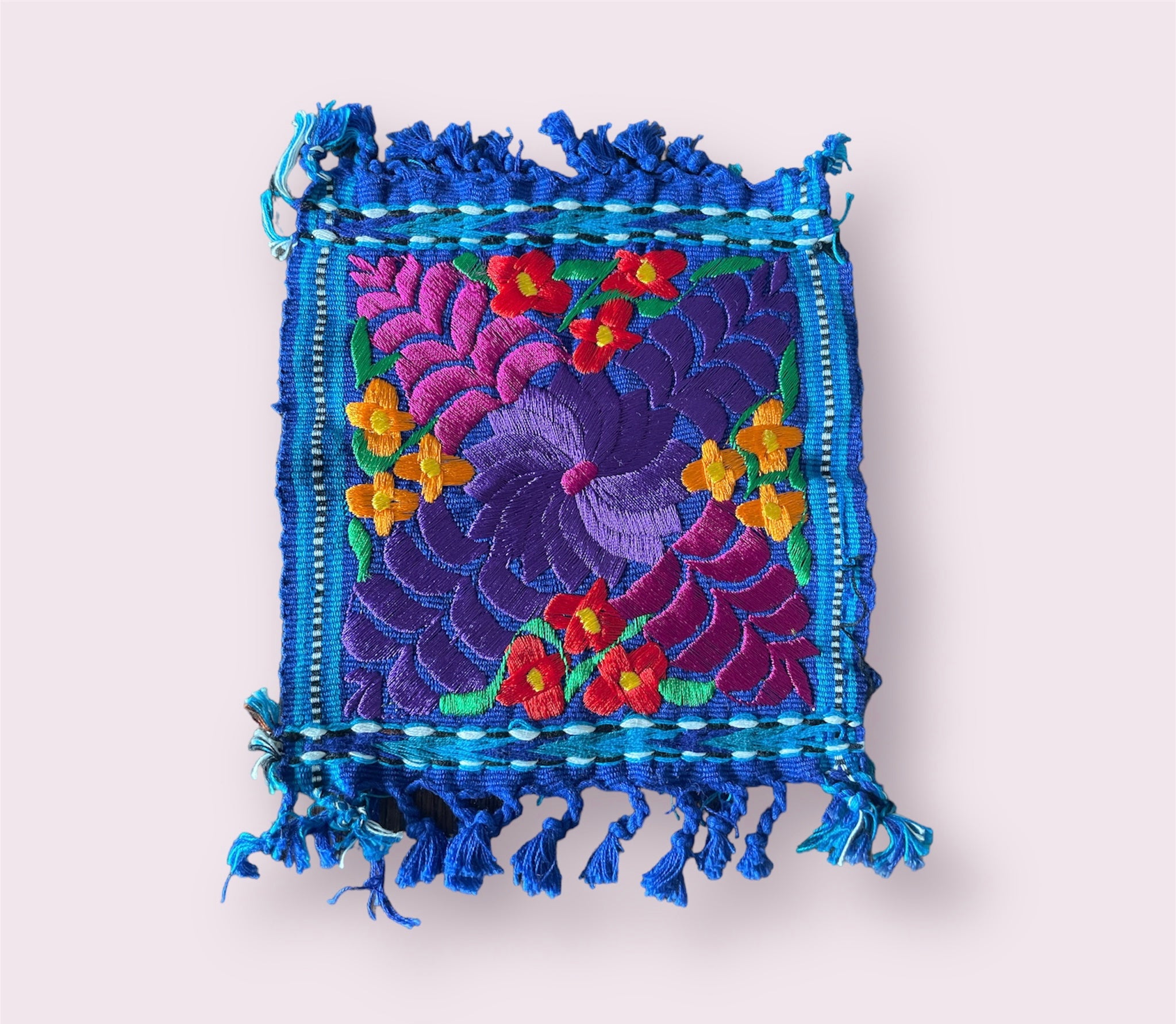 Mexican Embroidered Flowers Coasters Pura Vida