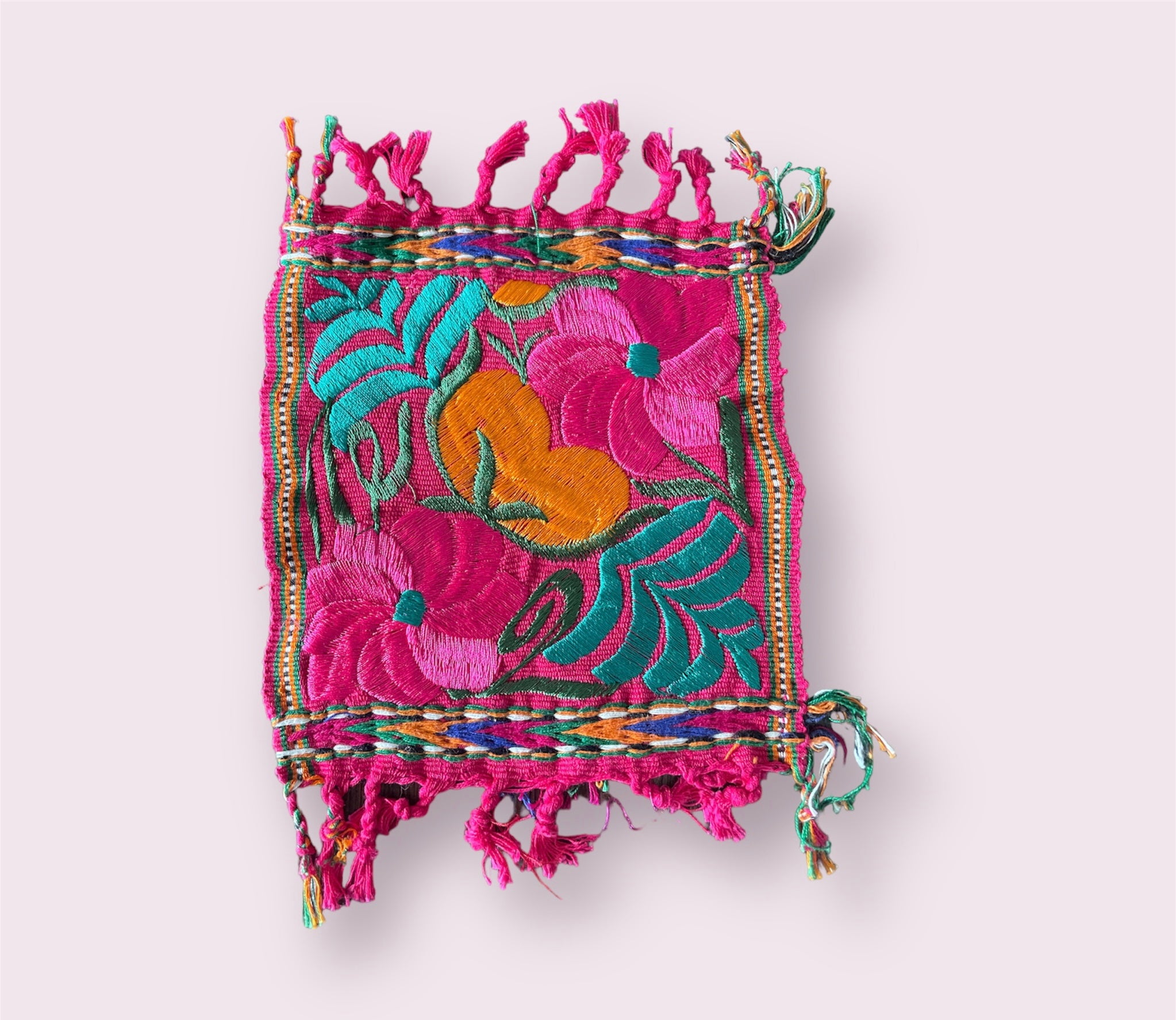Mexican Embroidered Flowers Coasters Pura Vida
