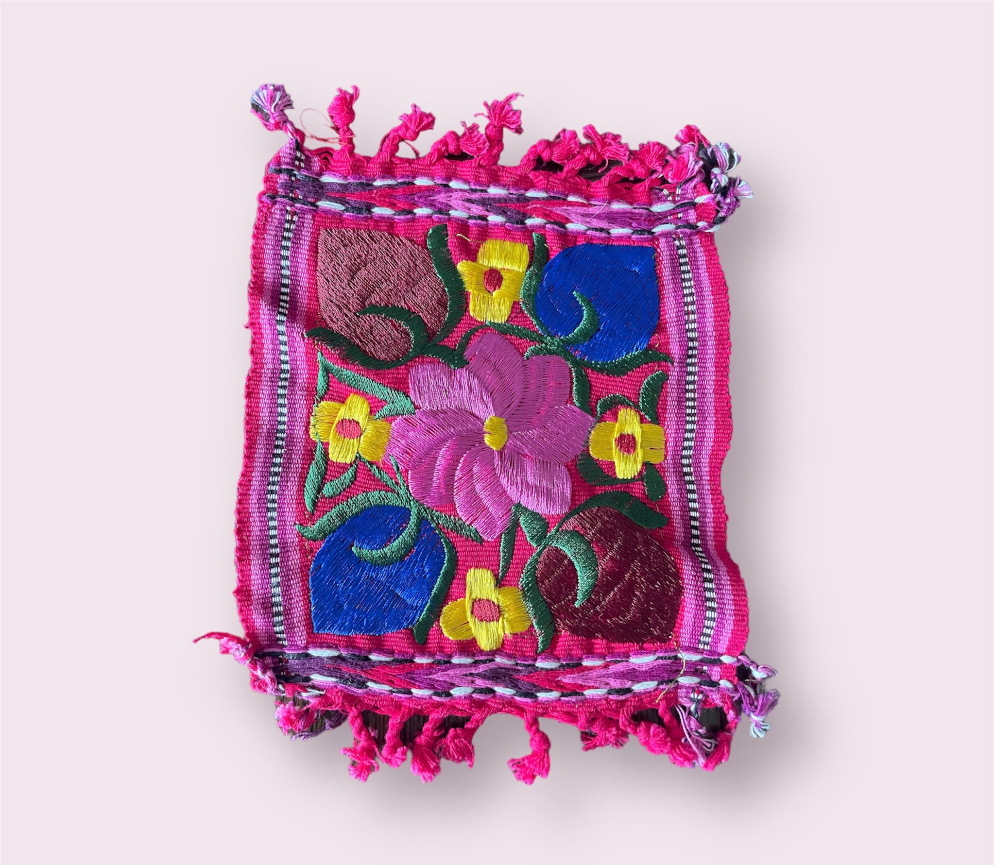 Mexican Embroidered Flowers Coasters