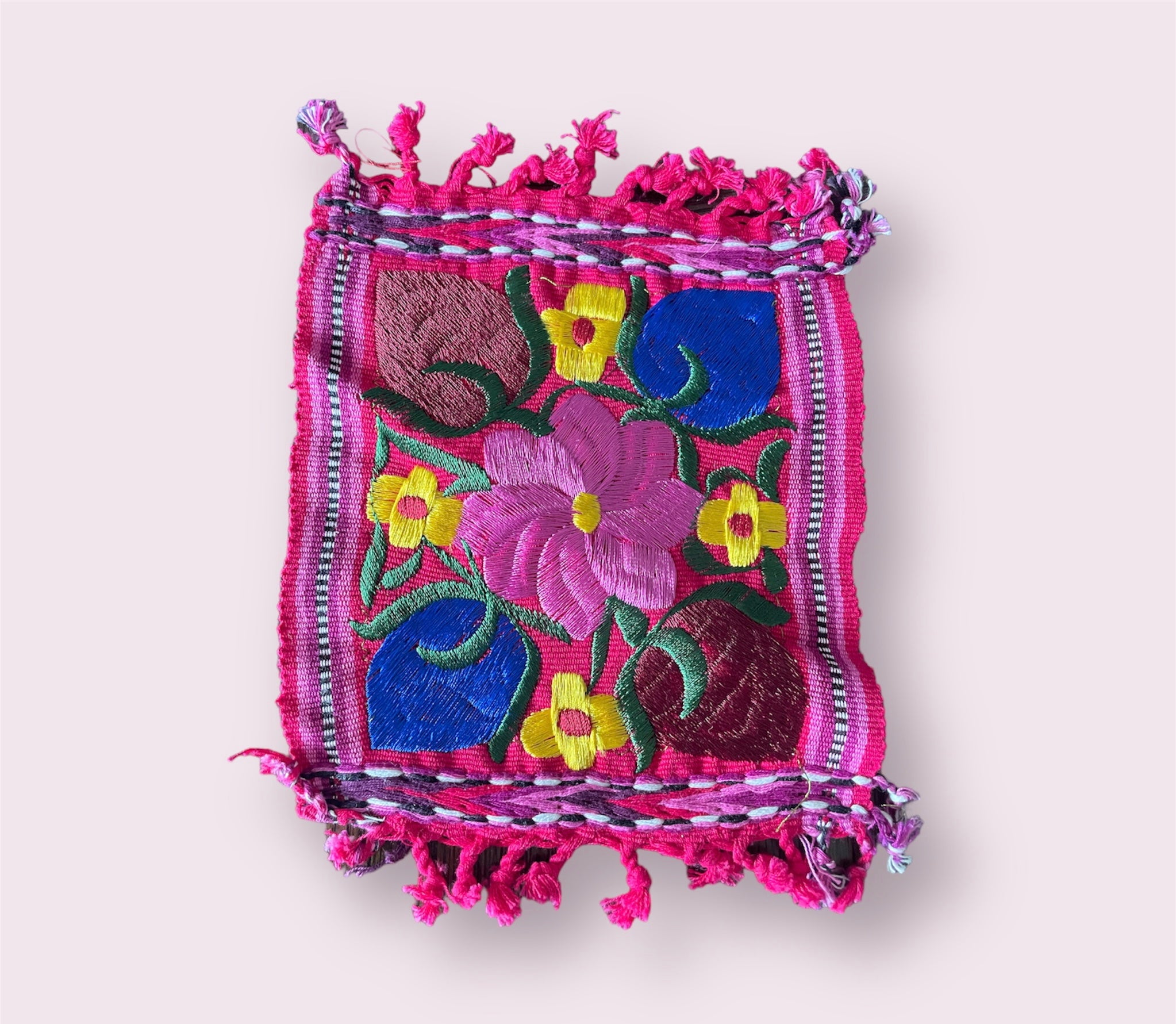 Mexican Embroidered Flowers Coasters Pura Vida