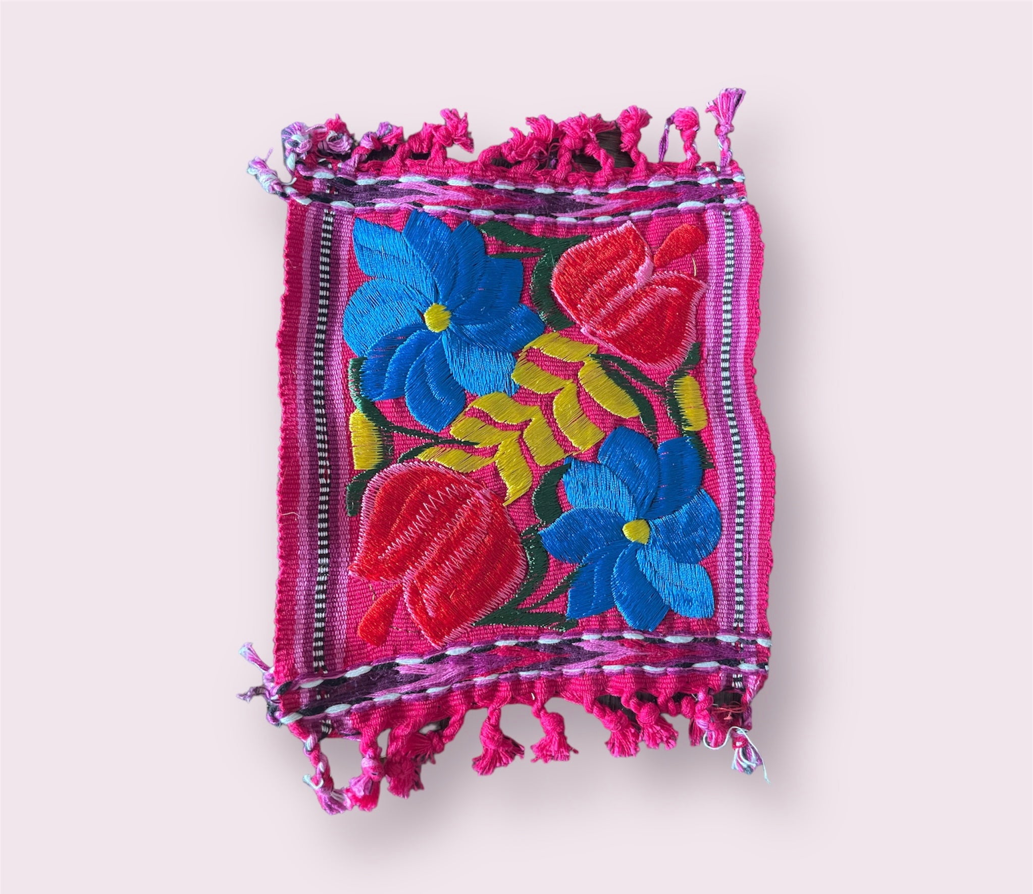 Mexican Embroidered Flowers Coasters Pura Vida