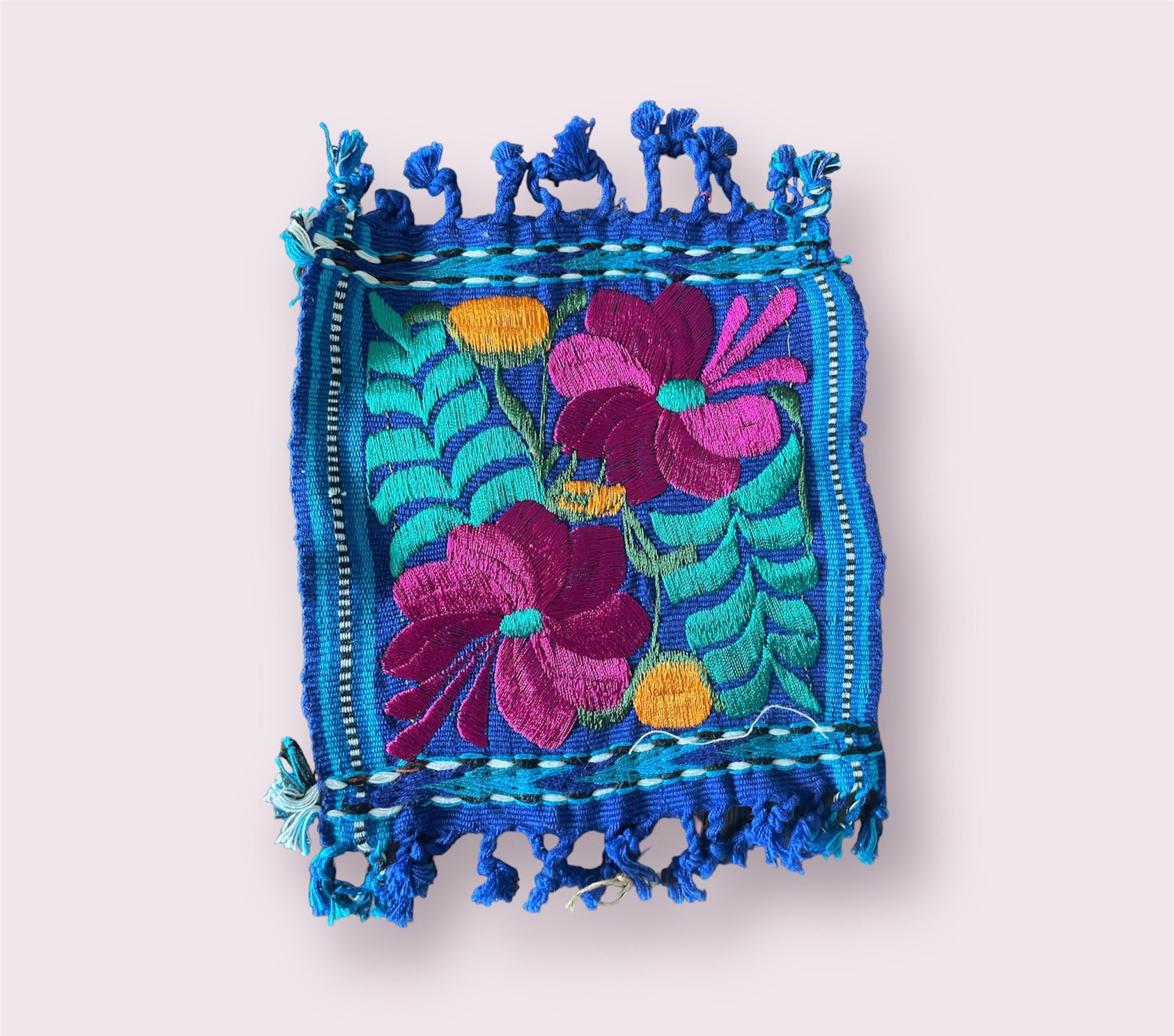 Mexican Embroidered Flowers Coasters Pura Vida