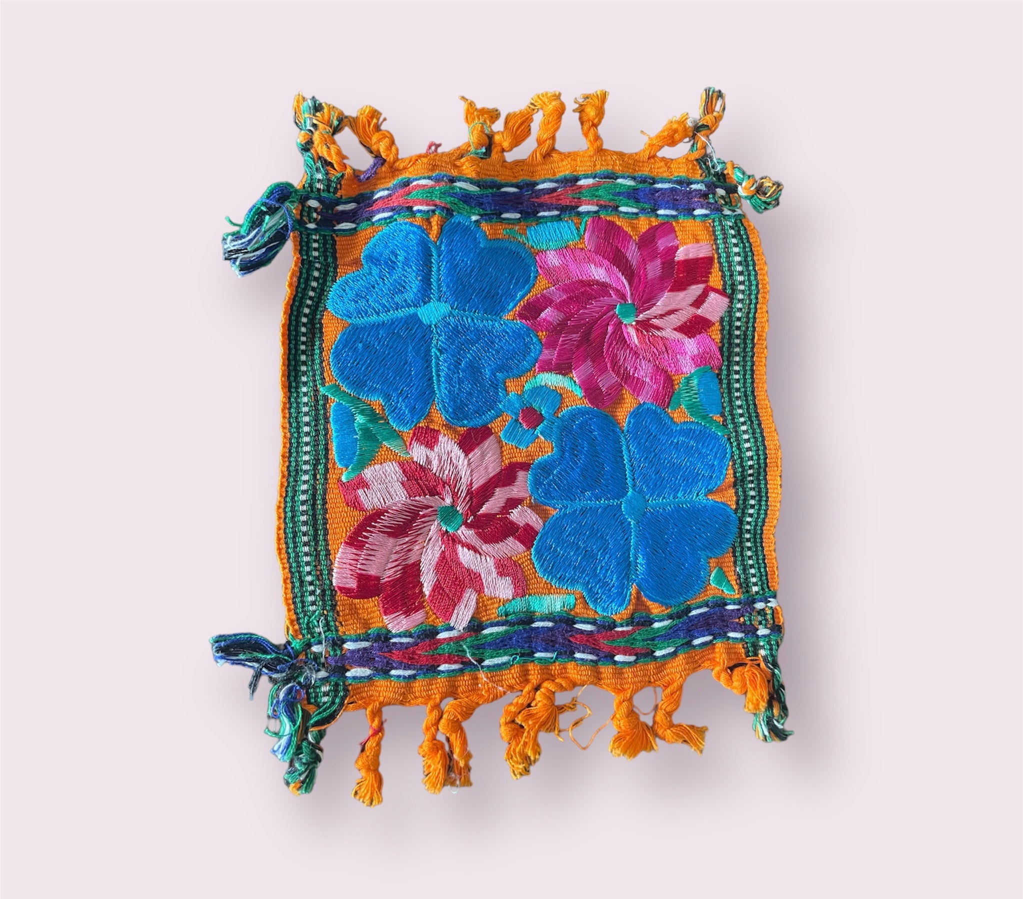 Mexican Embroidered Flowers Coasters Pura Vida