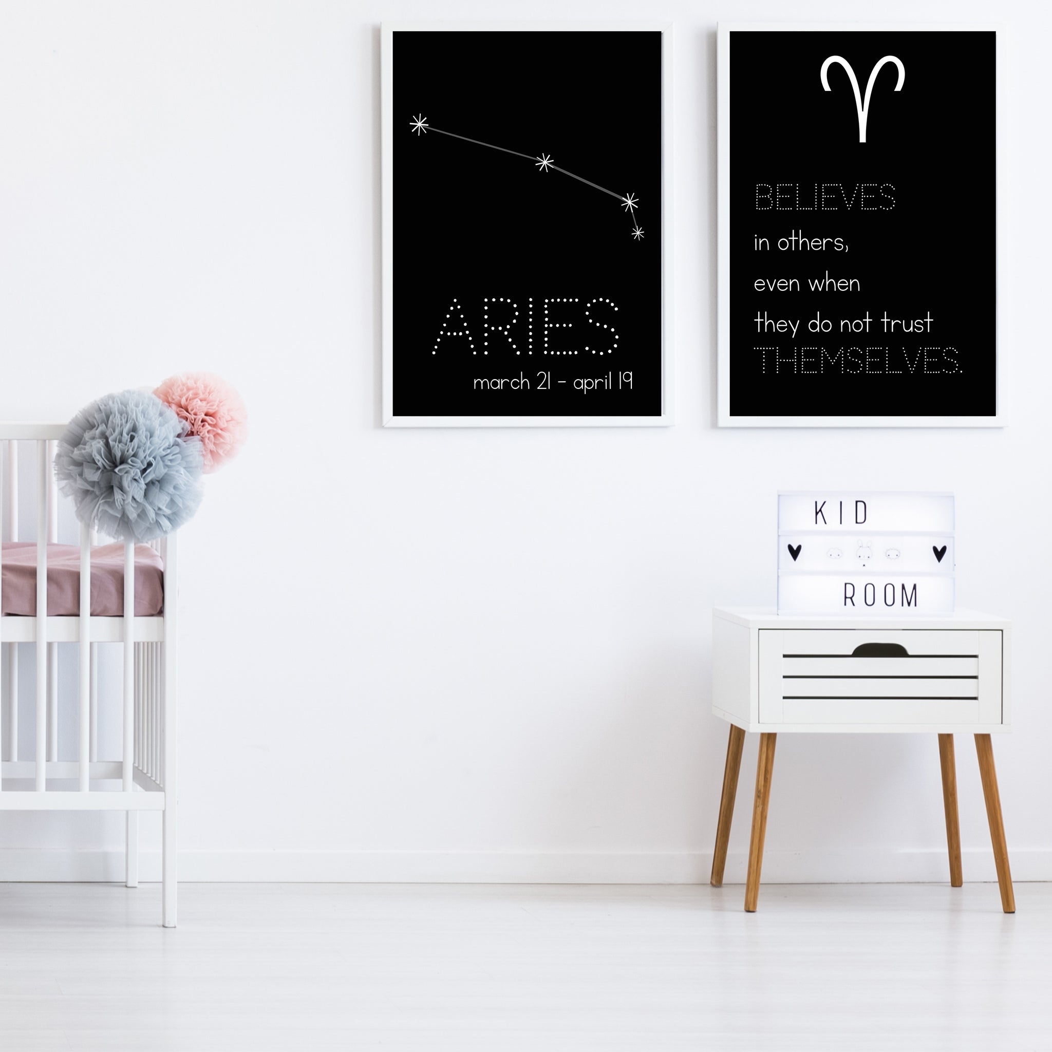 Aries Constellation Zodiac Nursery Poster Pura Vida