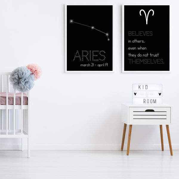 Aries Constellation Zodiac Nursery Poster Pura Vida
