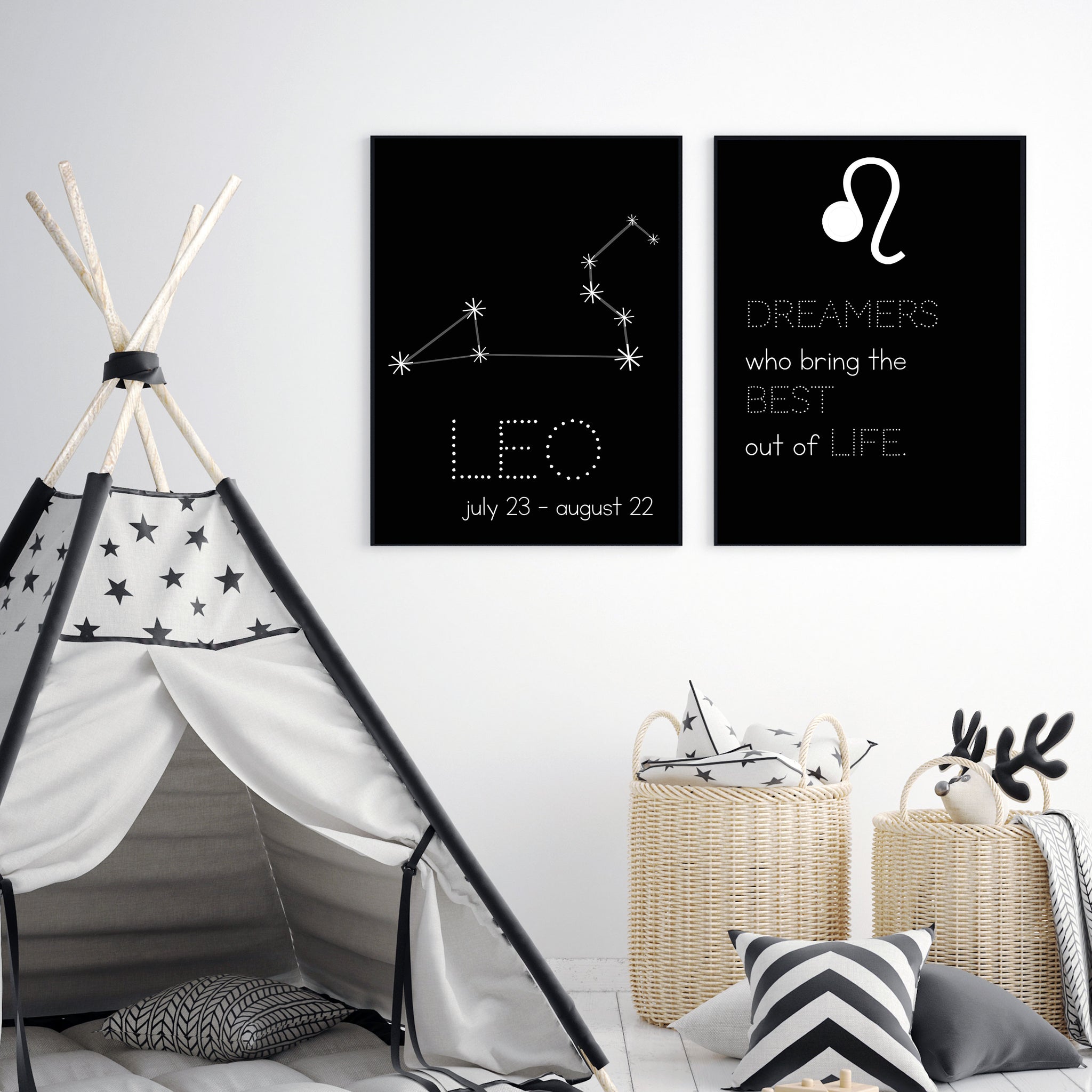 Leo Constellation Zodiac Nursery Poster Pura Vida