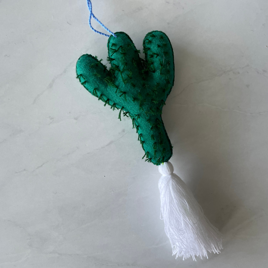Embroidered Cactus | cactus ornament charm | purse southern decor Pura Vida