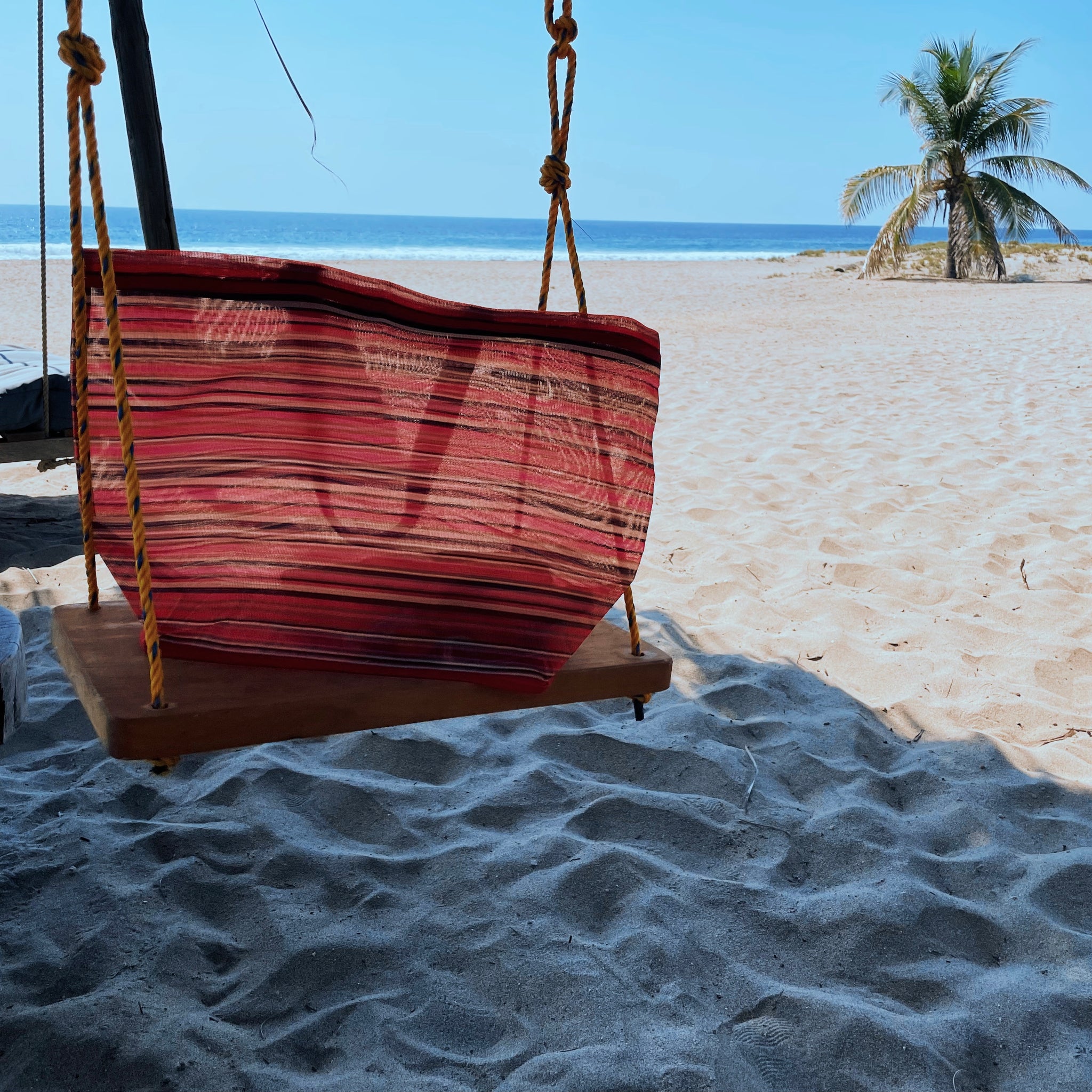 Beach Bag Fabric Strap Mexican Plastic Tote Beach Bag 20 x 15 in Pura Vida