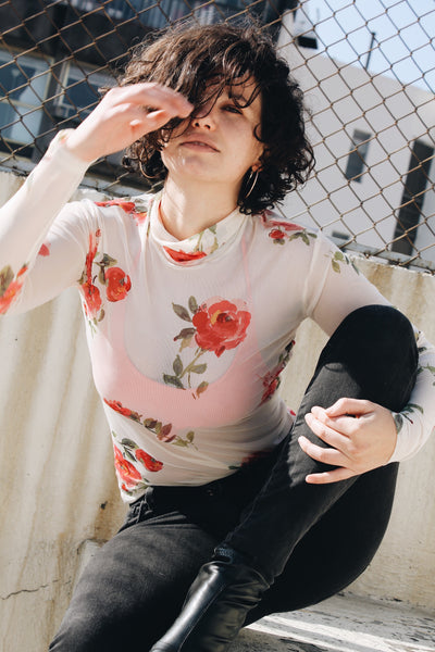 Mao Beige Mesh Top Pura Vida