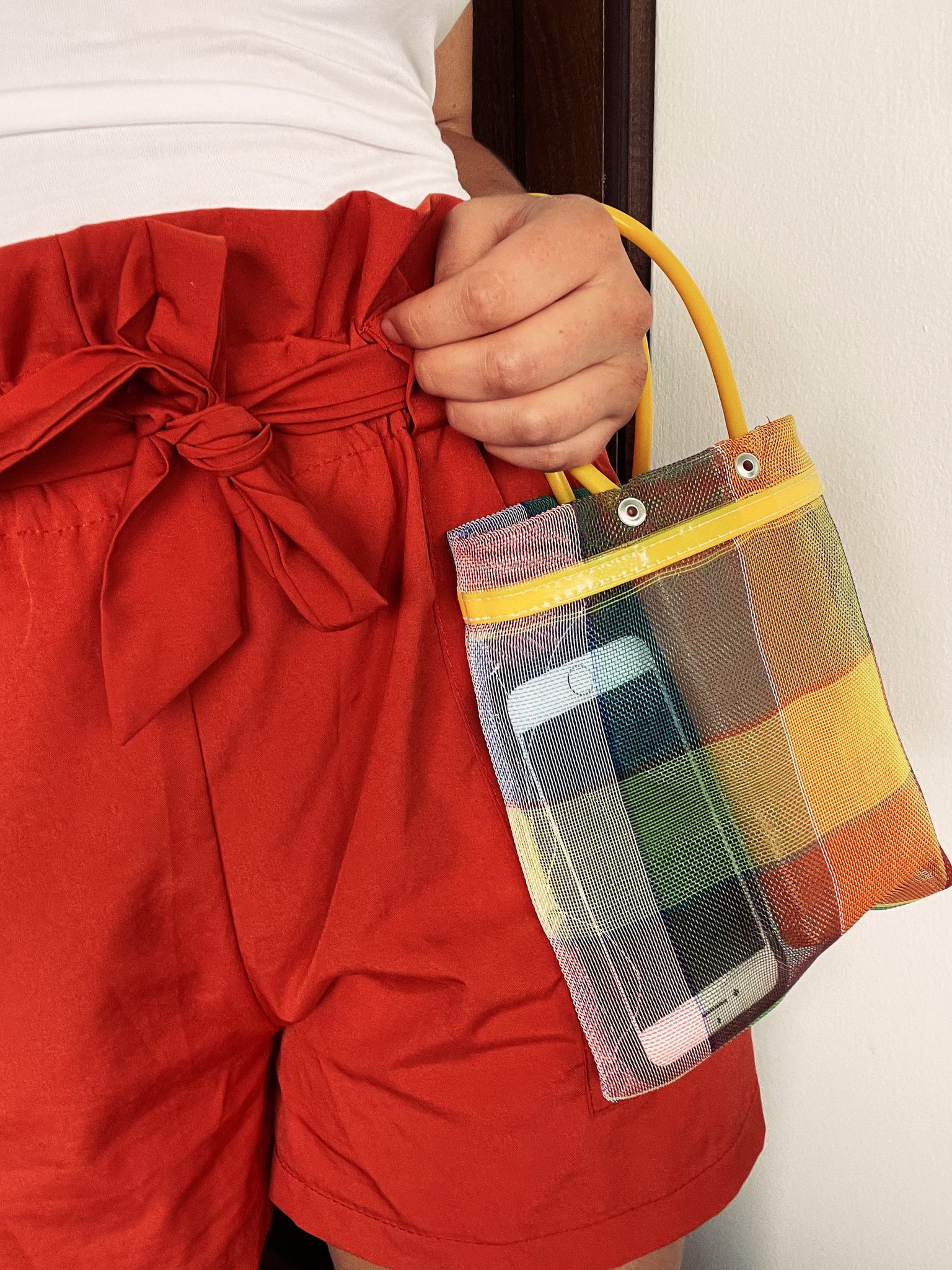 Mini Mexican Plastic Candy Purse Market Bag 7x7 in Pura Vida