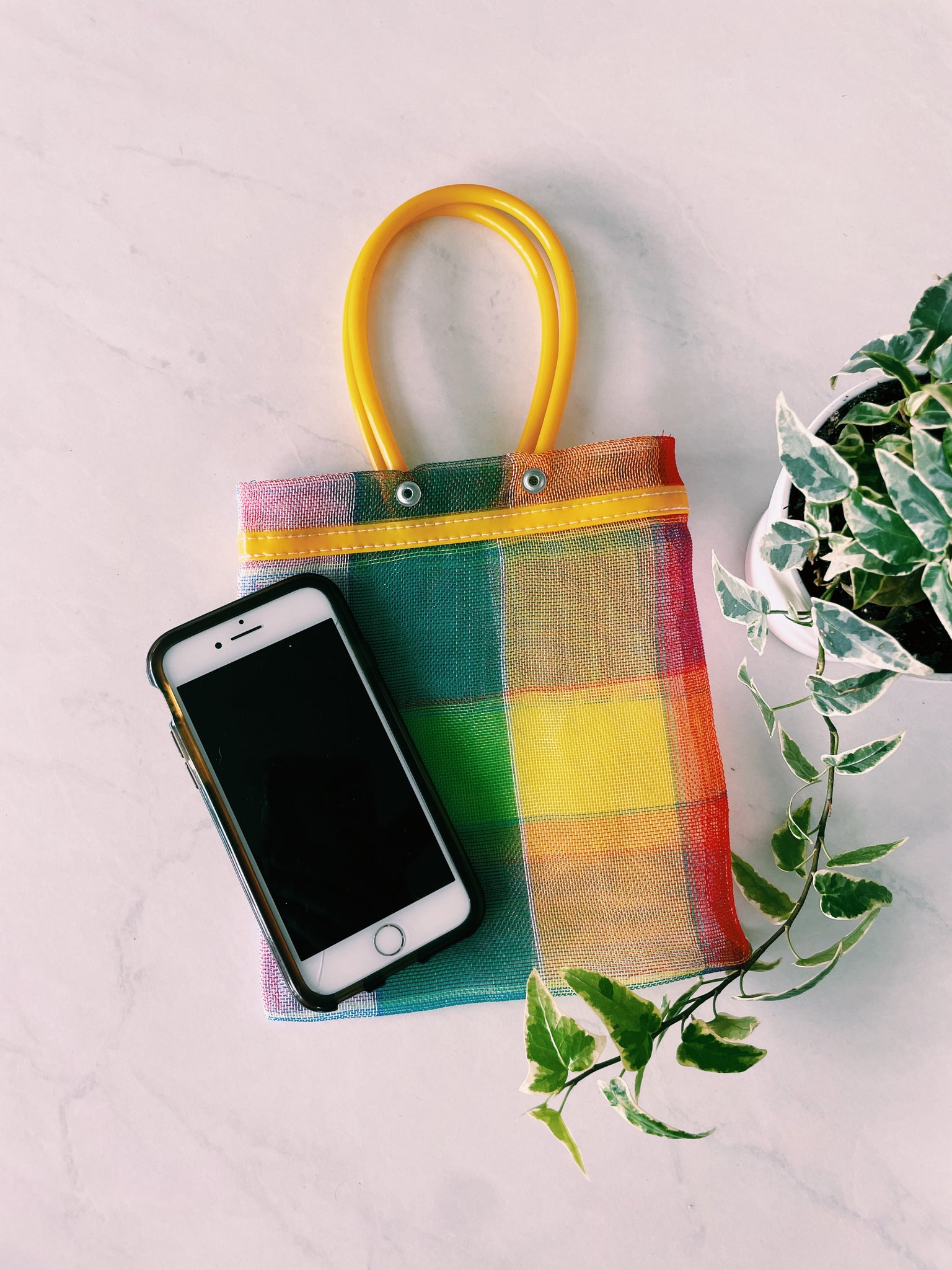 Mini Mexican Plastic Candy Purse Market Bag 7x7 in Pura Vida