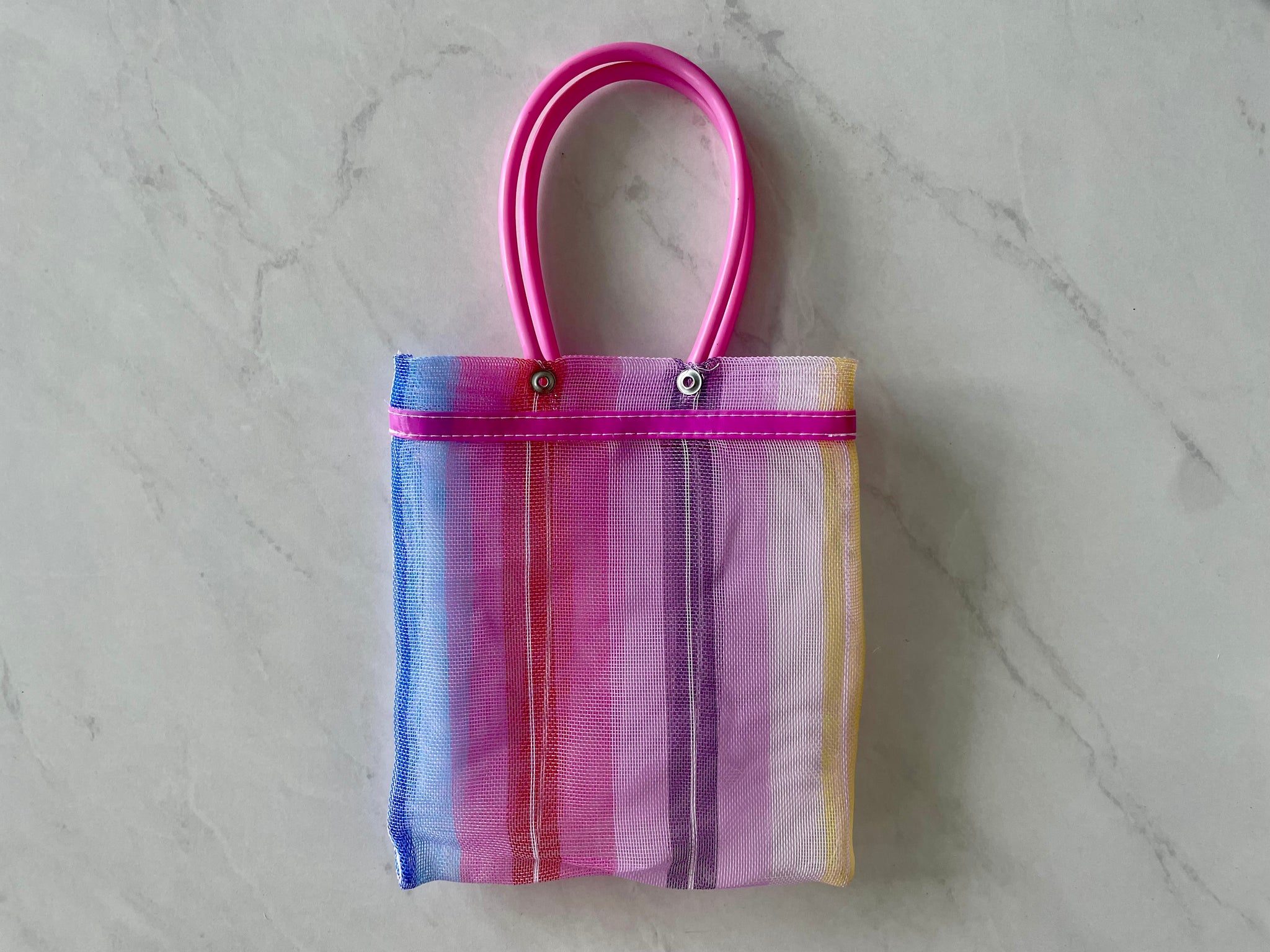 Mini Mexican Plastic Candy Purse Market Bag 7x7 in Pura Vida