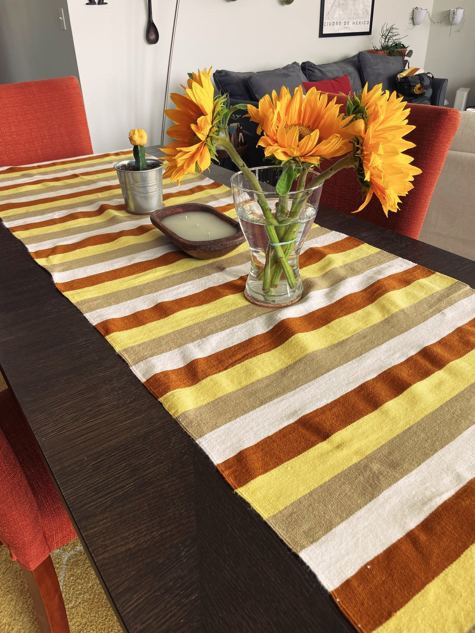 Mexican Cotton Loom Table Runner Pura Vida