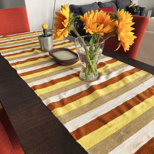 Mexican Cotton Loom Table Runner Pura Vida
