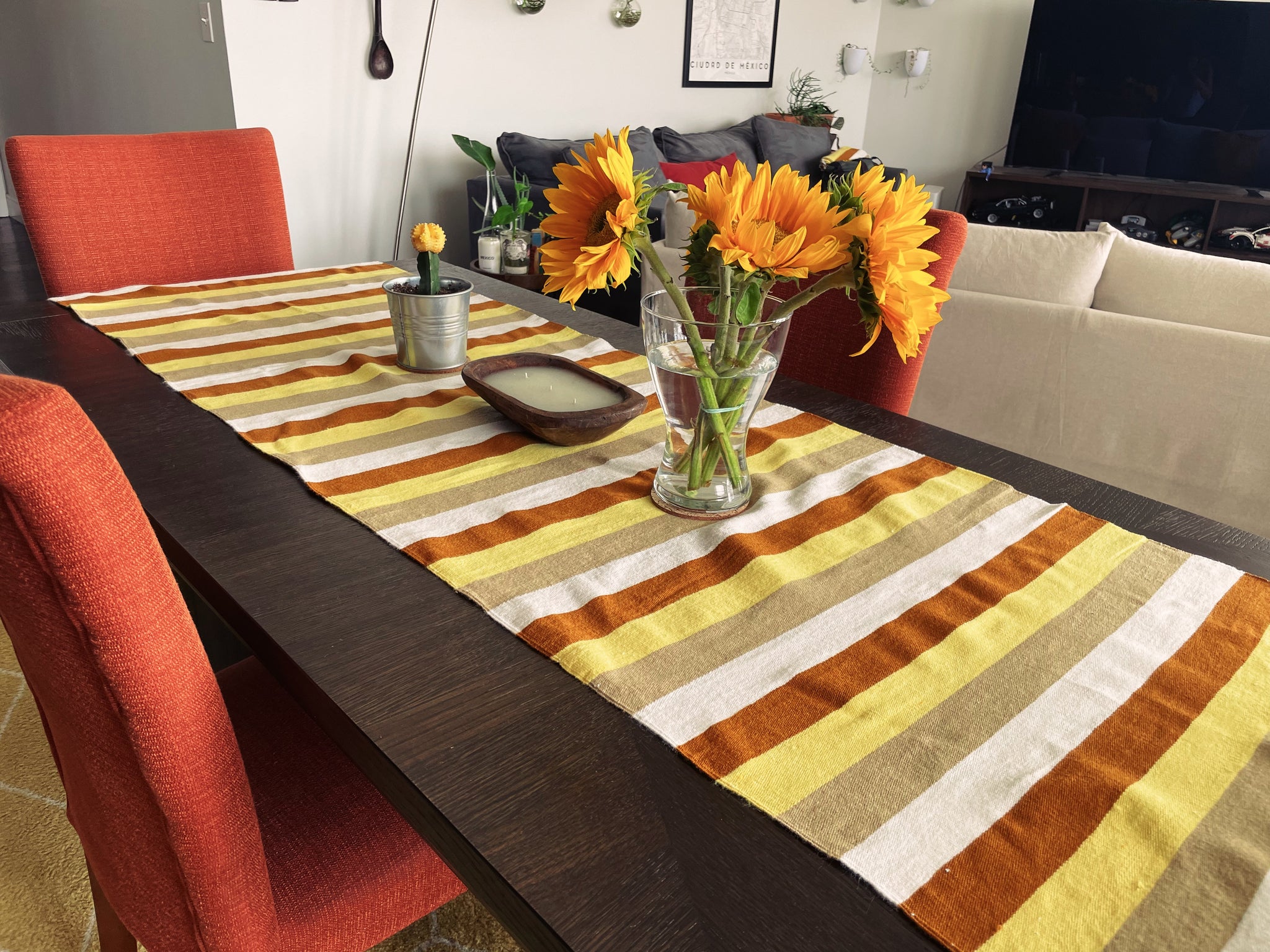 Mexican Cotton Loom Table Runner Pura Vida