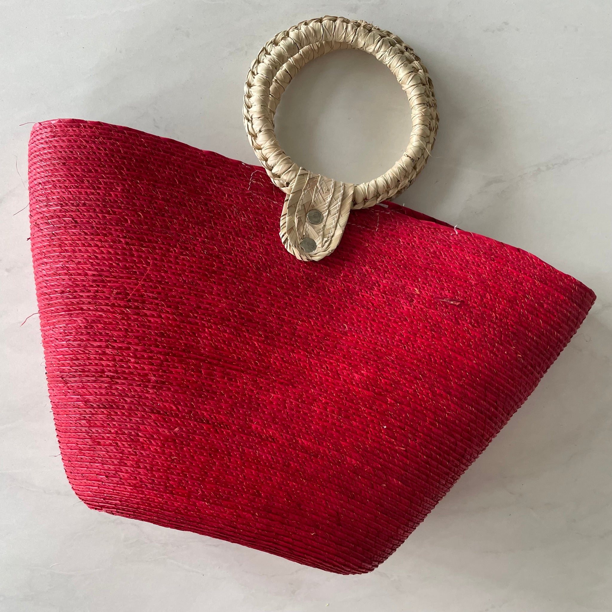 Palm straw red purse Pura Vida
