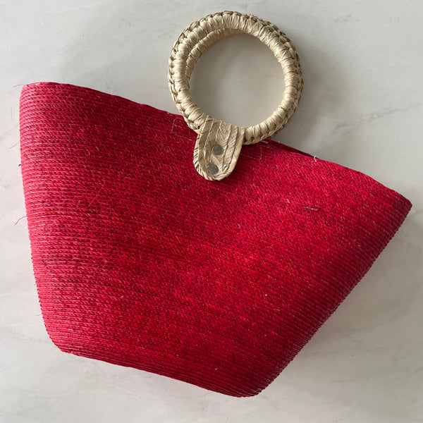 Palm straw red purse Pura Vida