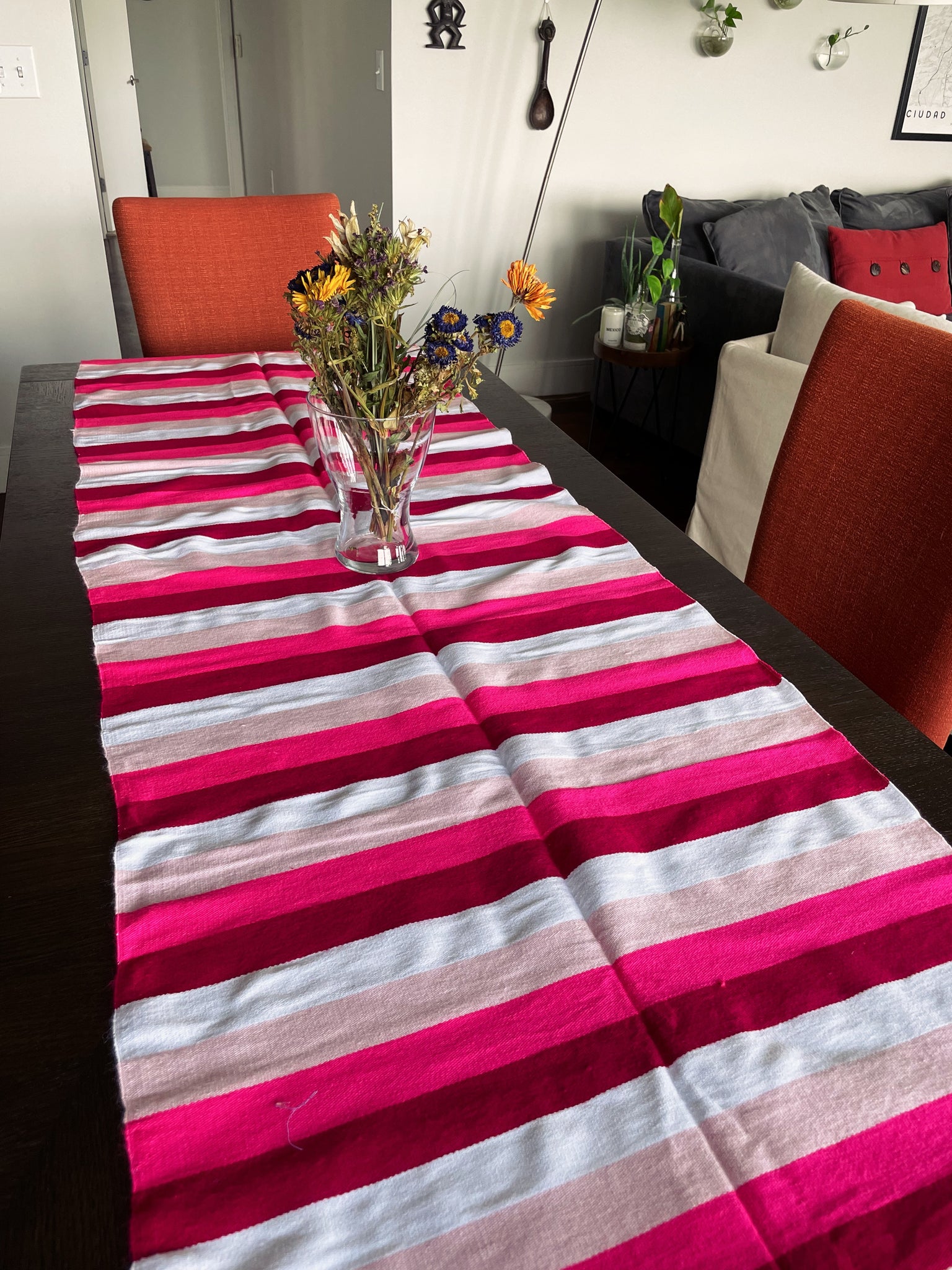 Mexican Cotton Loom Table Runner Pura Vida