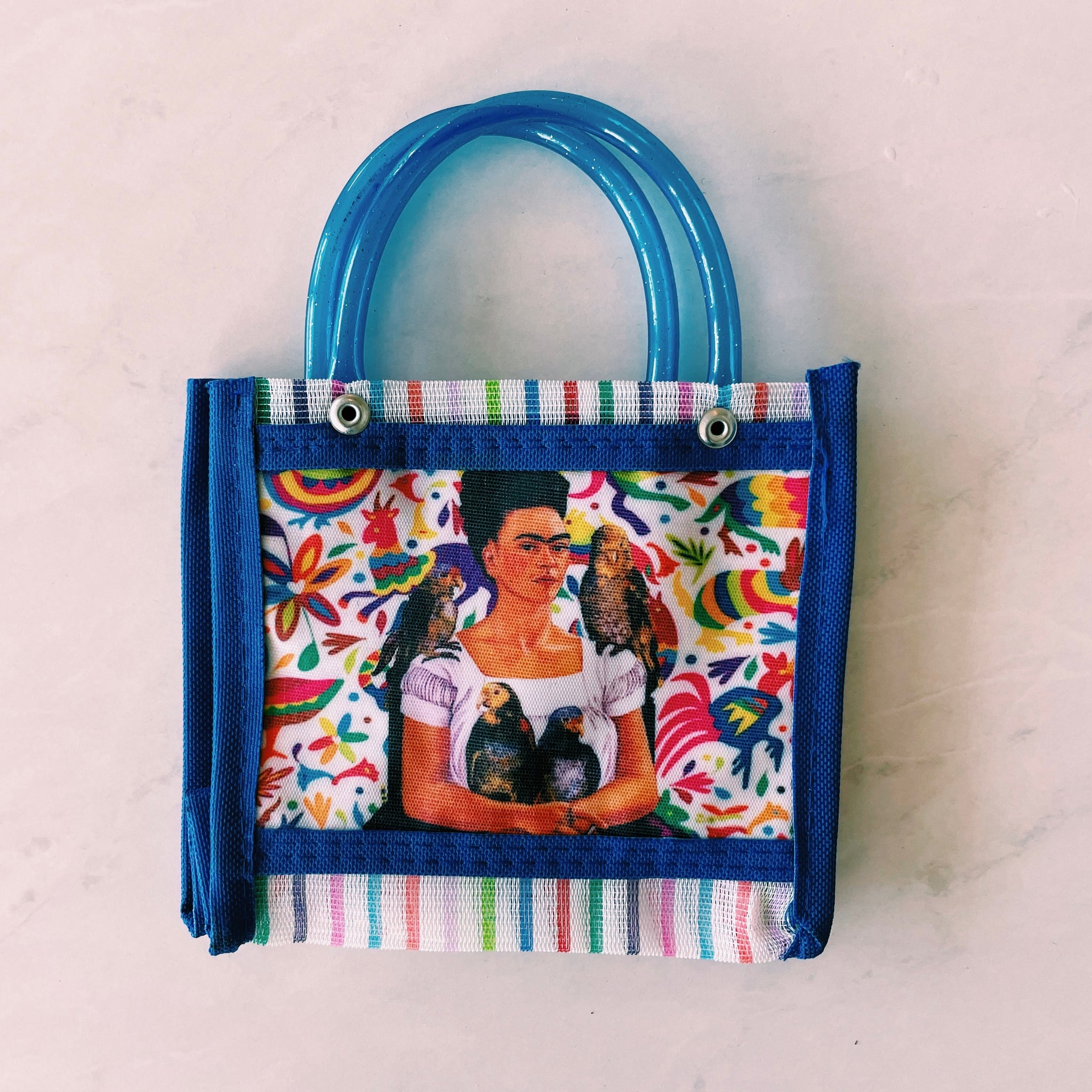 Mexican Frida & Catrina Plastic Tote Purse 6 x 5 in Pura Vida