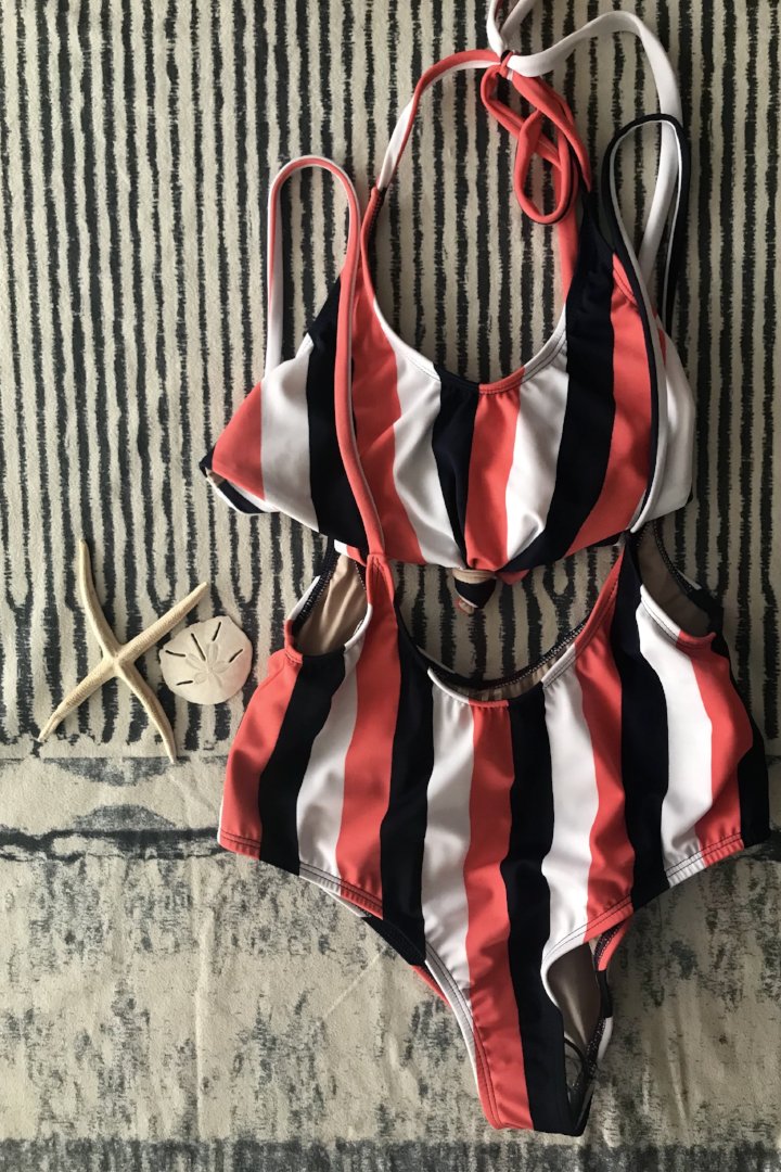 Alondra Swimsuit Multicolor Lines Pura Vida