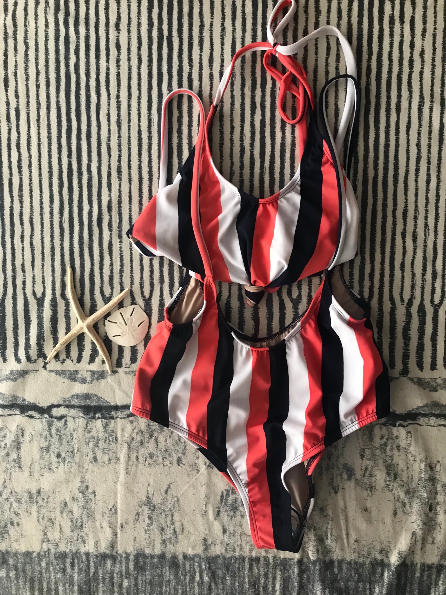 Alondra Swimsuit Multicolor Lines Pura Vida