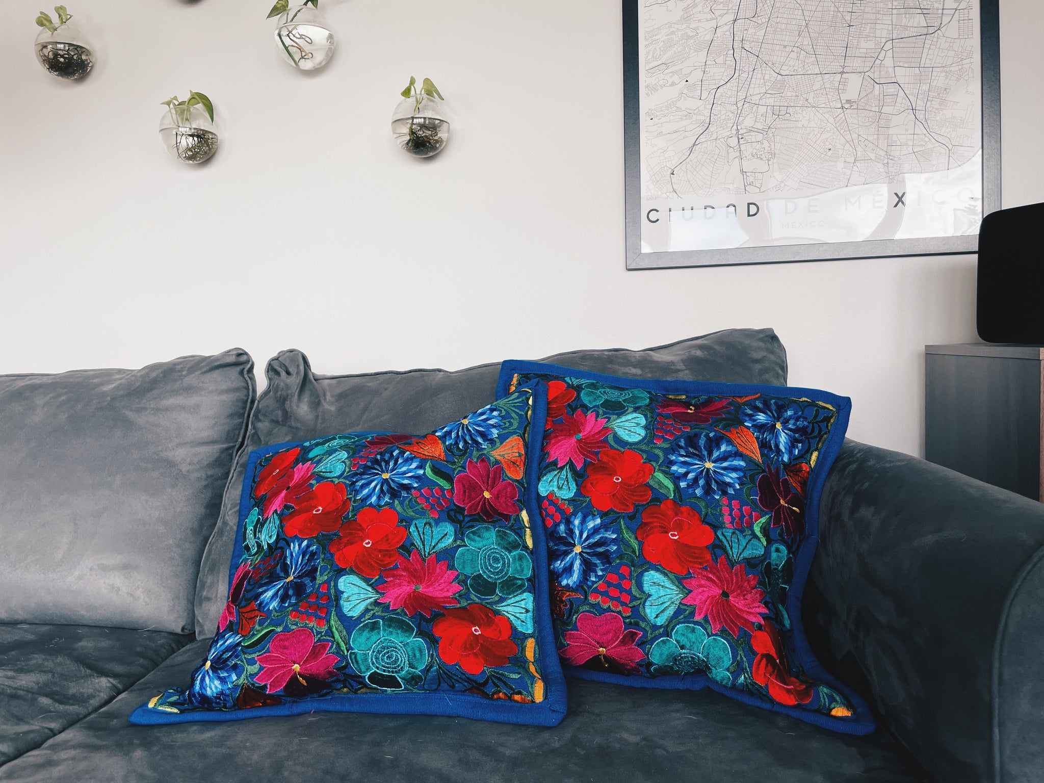 Embroidered Mexican Pillow Case Pura Vida