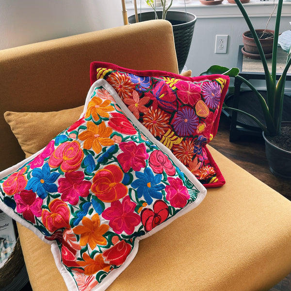 Embroidered Mexican Pillow Case Pura Vida