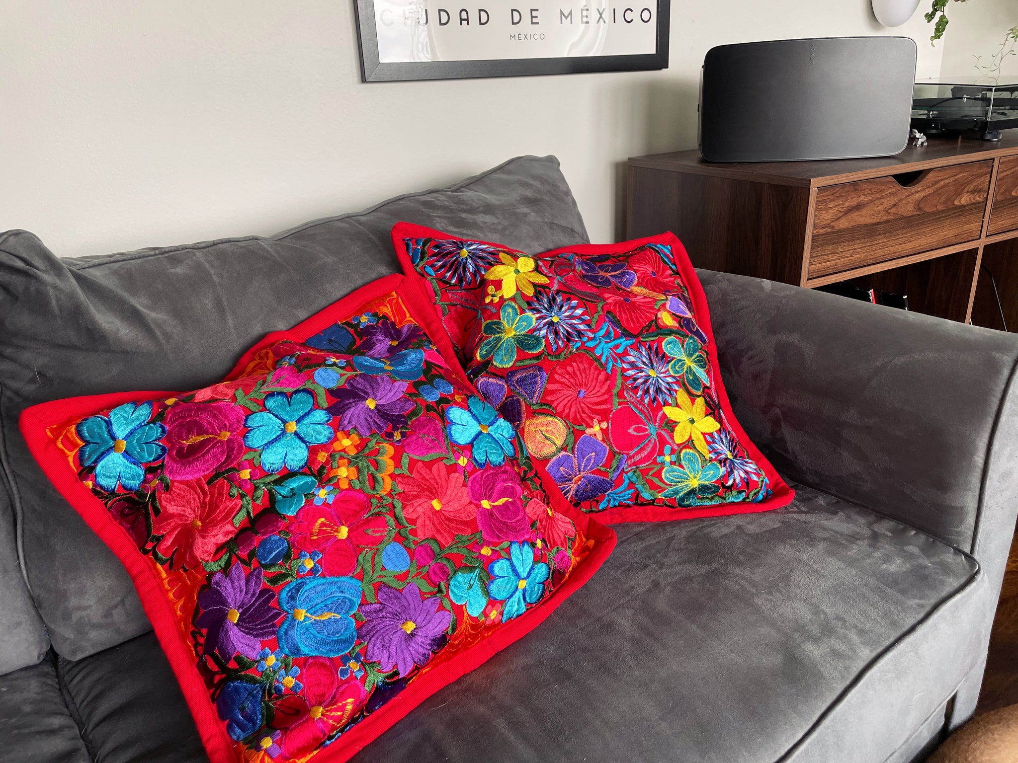 Embroidered Mexican Pillow Case Pura Vida