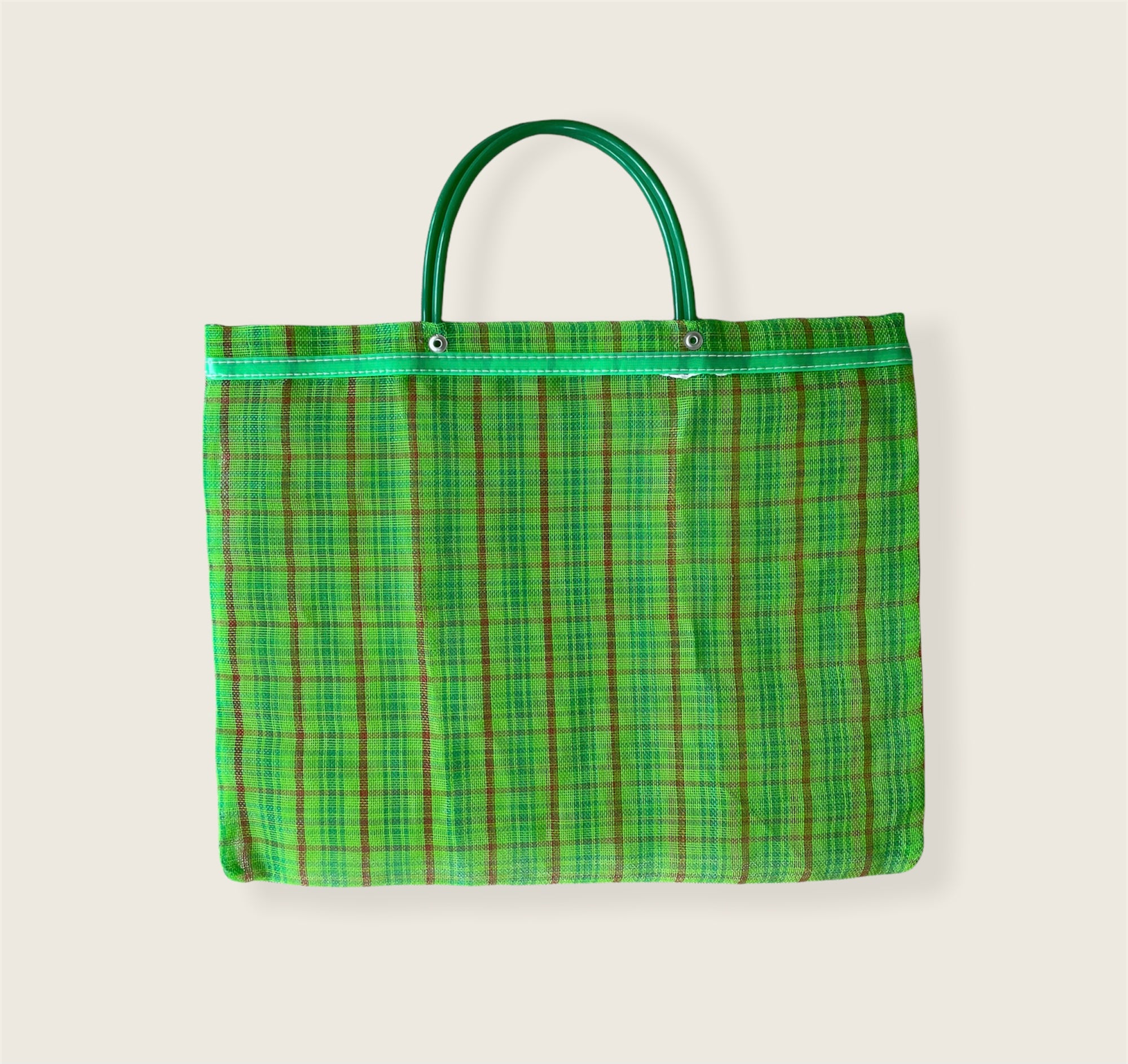 Small Mexican Plastic Tote Beach Market Bag 15 x 11 in Pura Vida