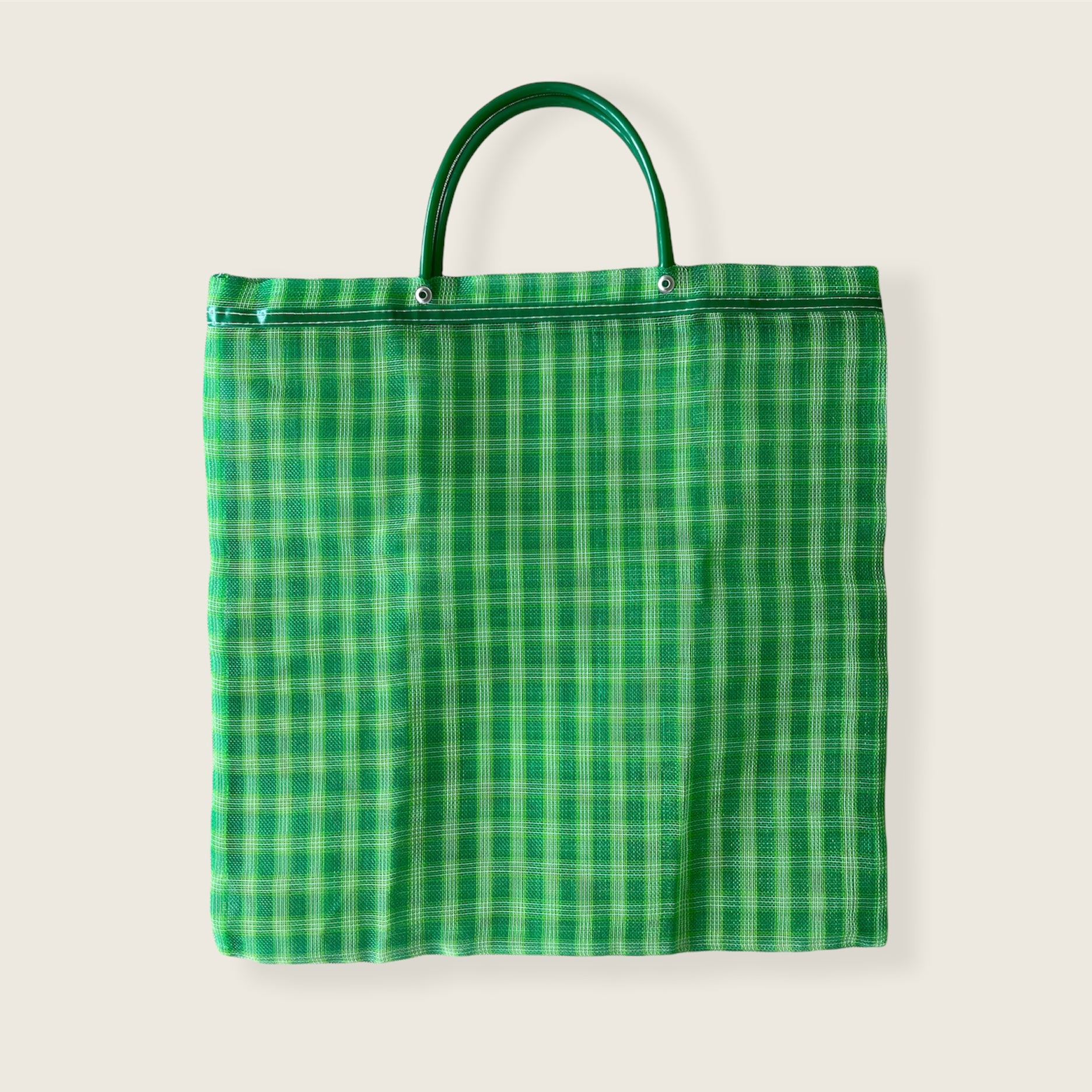 Medium Mexican Plastic Tote Beach Market Bag 14.5 x 15 in Pura Vida