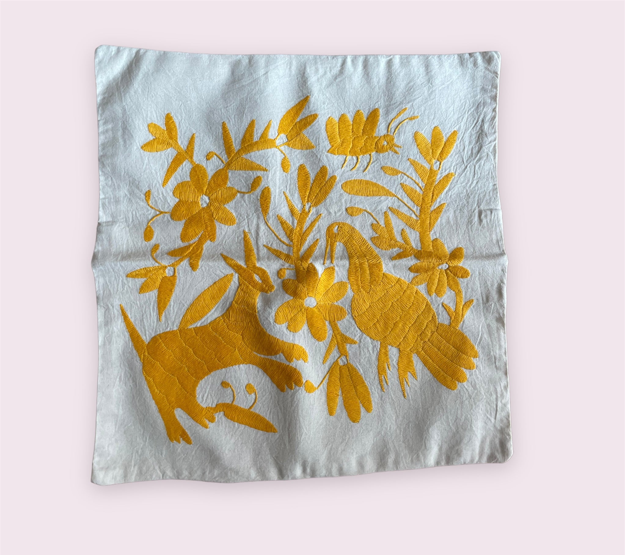 Embroidered Mexican Tenango Pillow Case Pura Vida