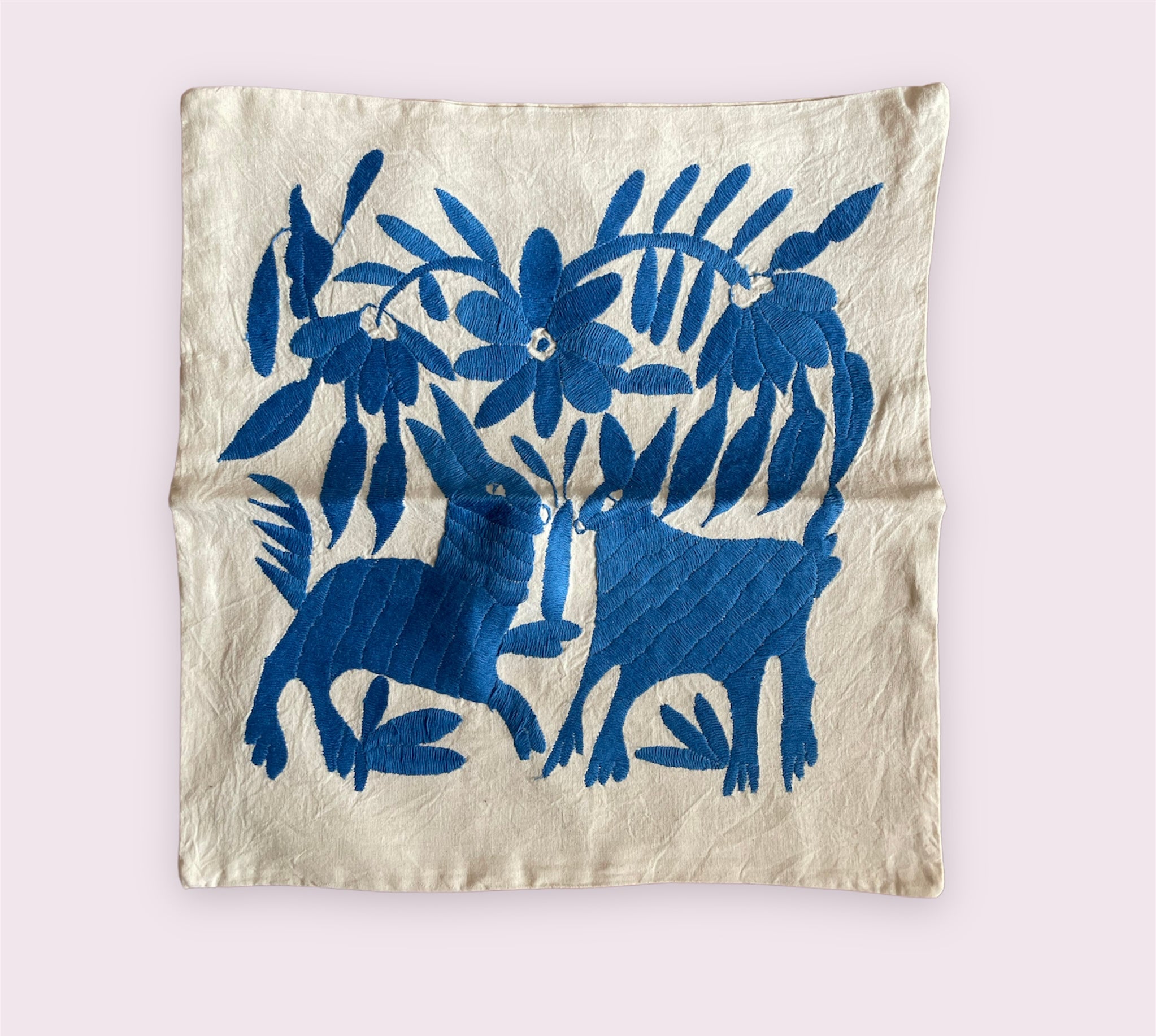 Embroidered Mexican Tenango Pillow Case
