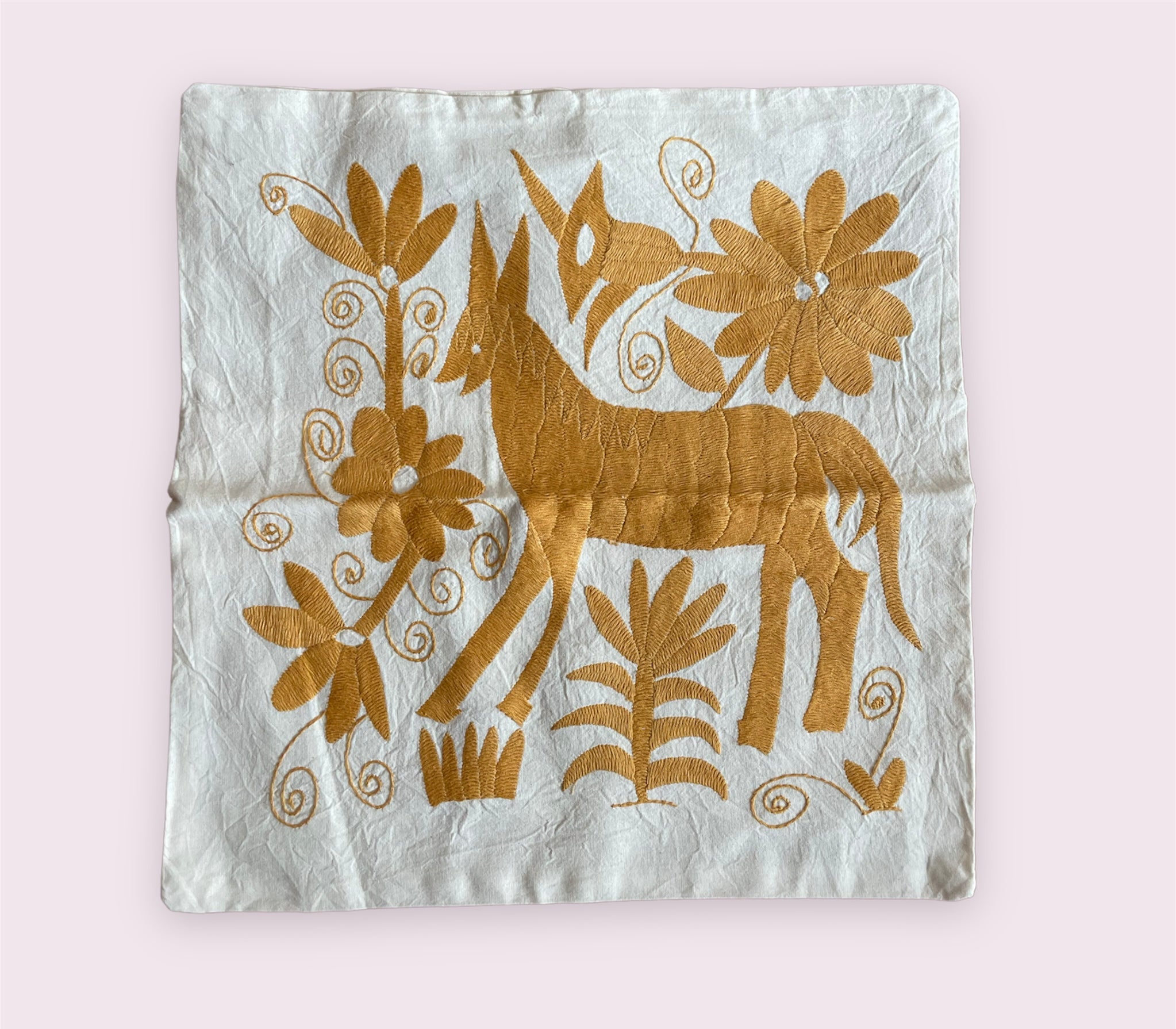 Embroidered Mexican Tenango Pillow Case Pura Vida