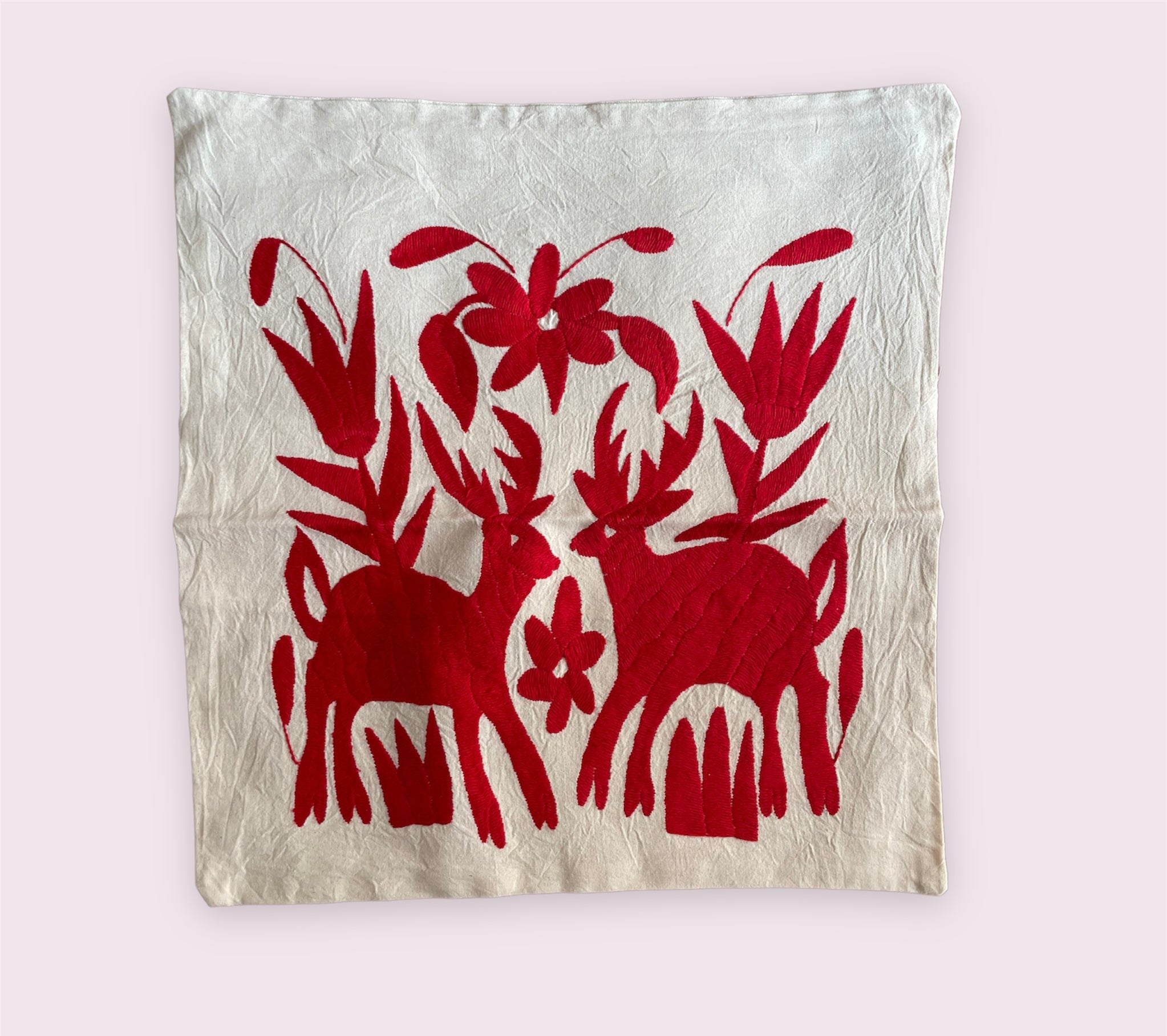 Embroidered Mexican Tenango Pillow Case Pura Vida