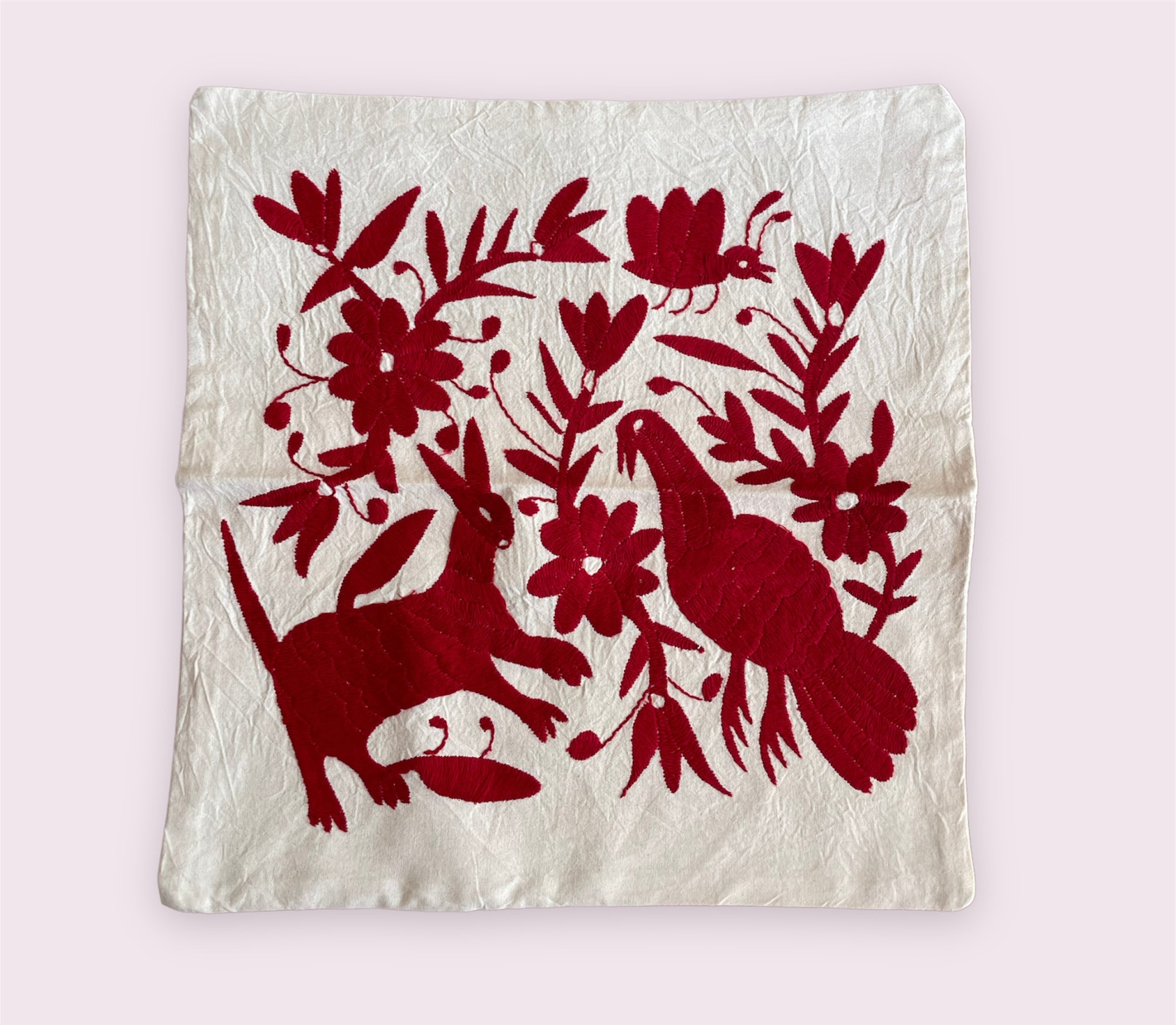 Embroidered Mexican Tenango Pillow Case Pura Vida